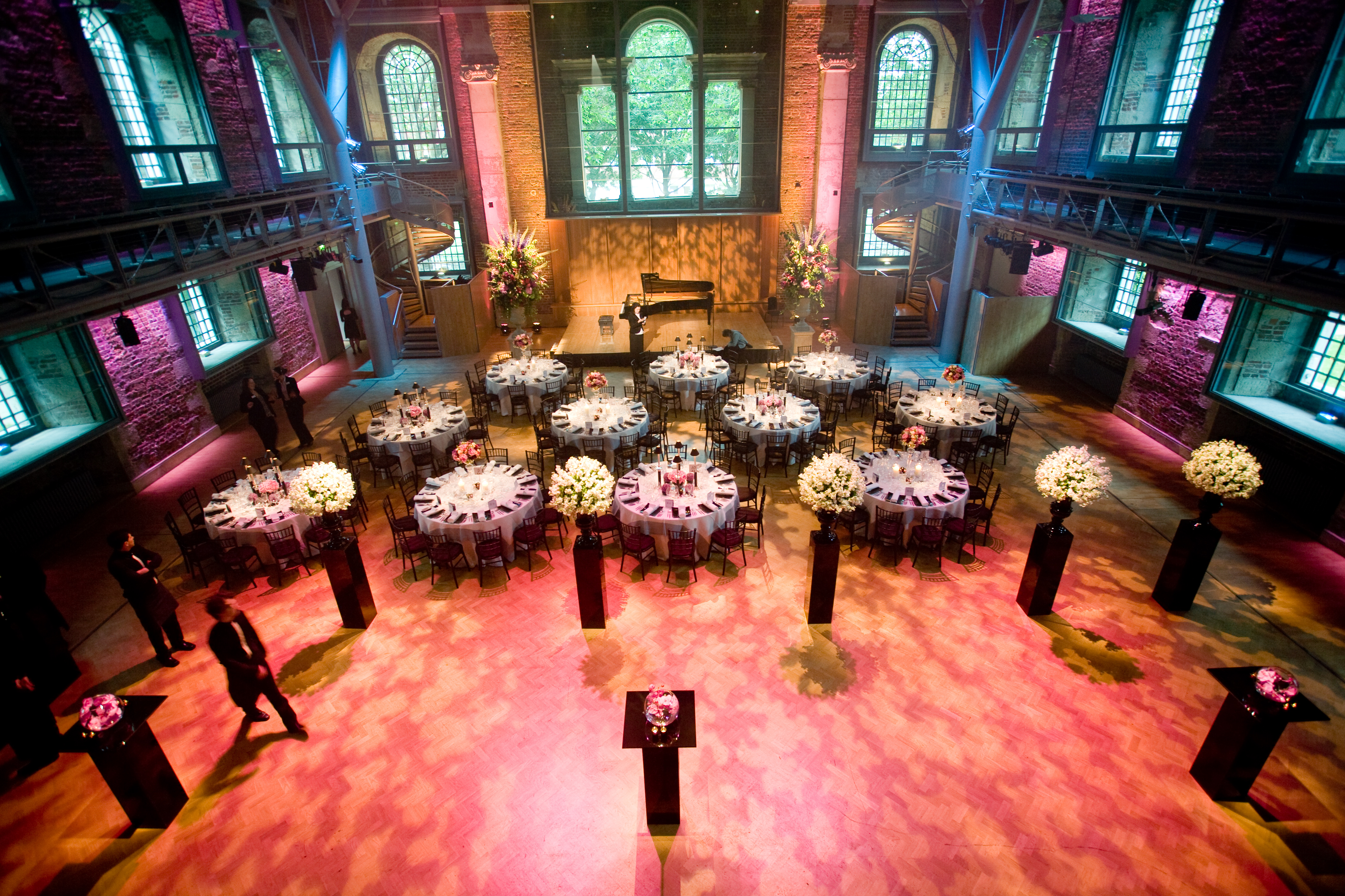 Jerwood Hall gala event, formal ballroom uplighting