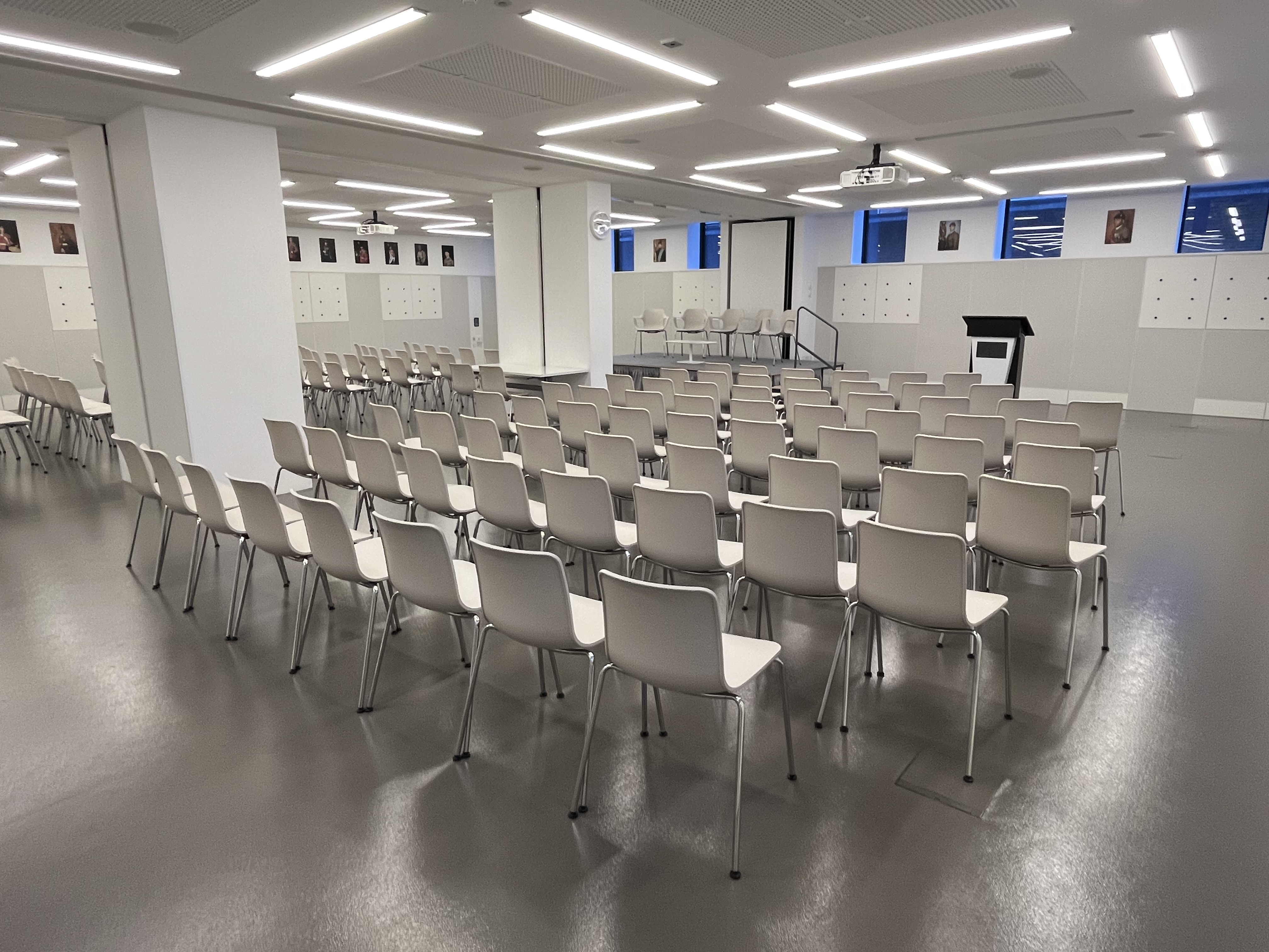 Foyle Centre event space with modern design, ideal for presentations and meetings.