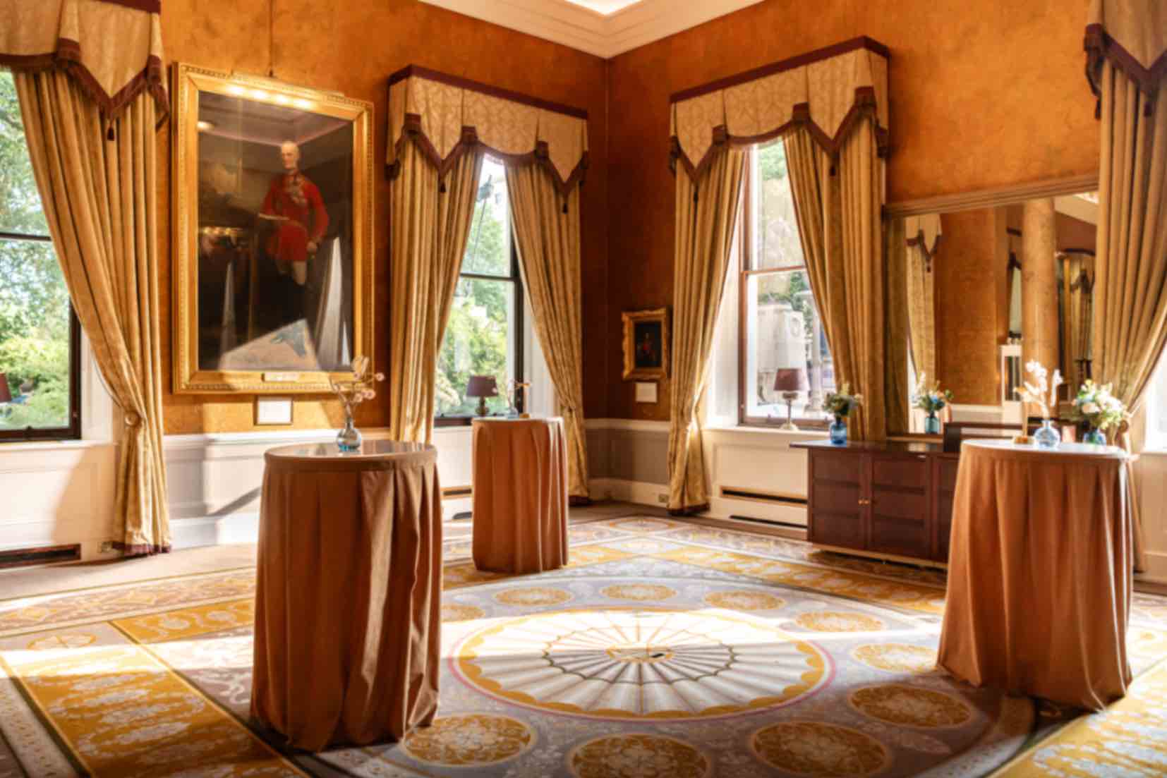 Elegant Carlton Room at 116 Pall Mall, perfect for upscale events and receptions.