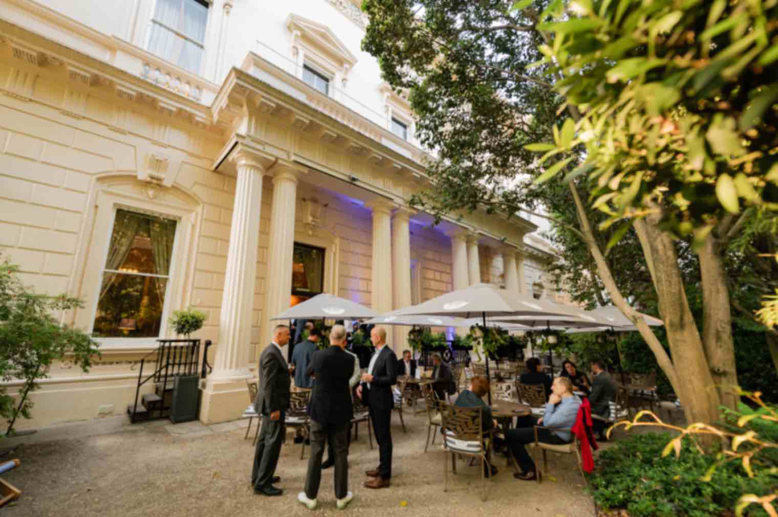 Elegant outdoor event space at Carlton Room, 116 Pall Mall, ideal for receptions and networking.