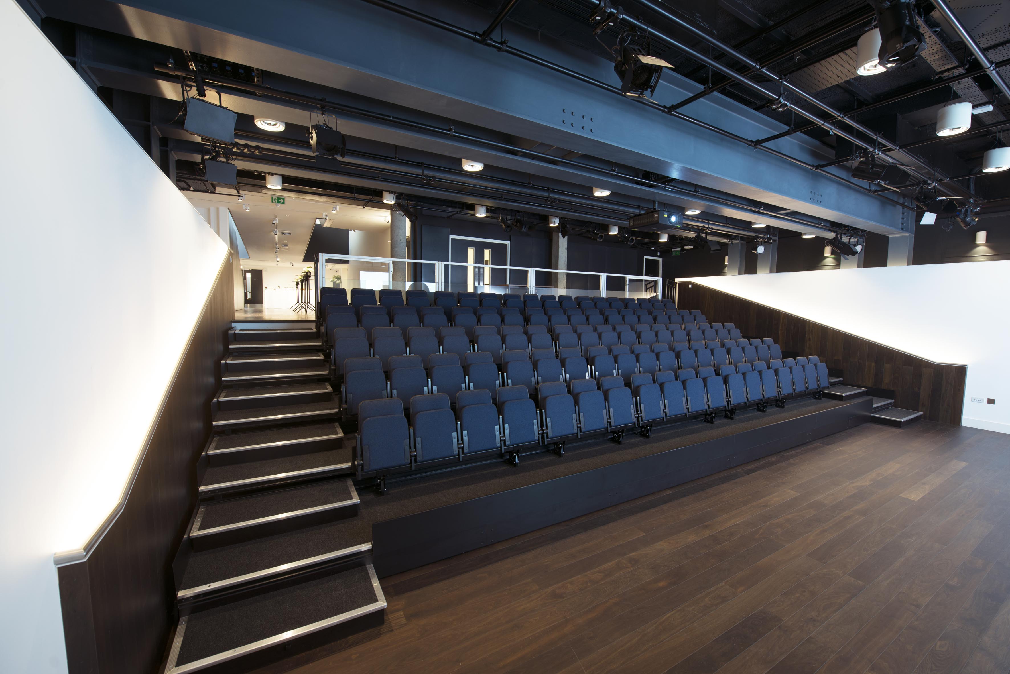 Modern auditorium seating in Science Gallery London for conferences and workshops.