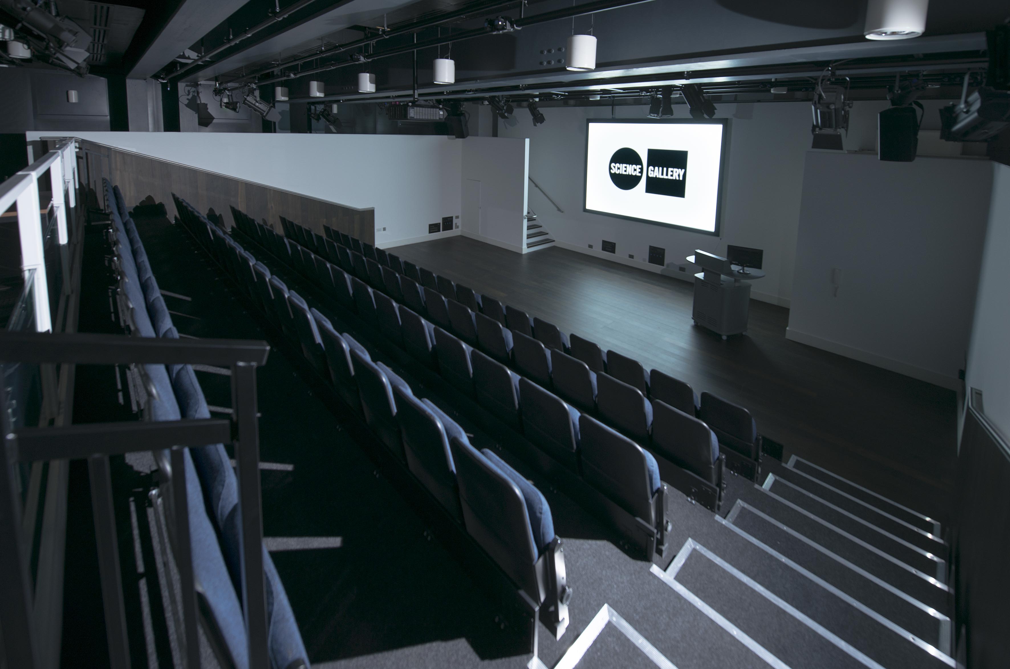Modern auditorium in Science Gallery London, ideal for events and presentations.