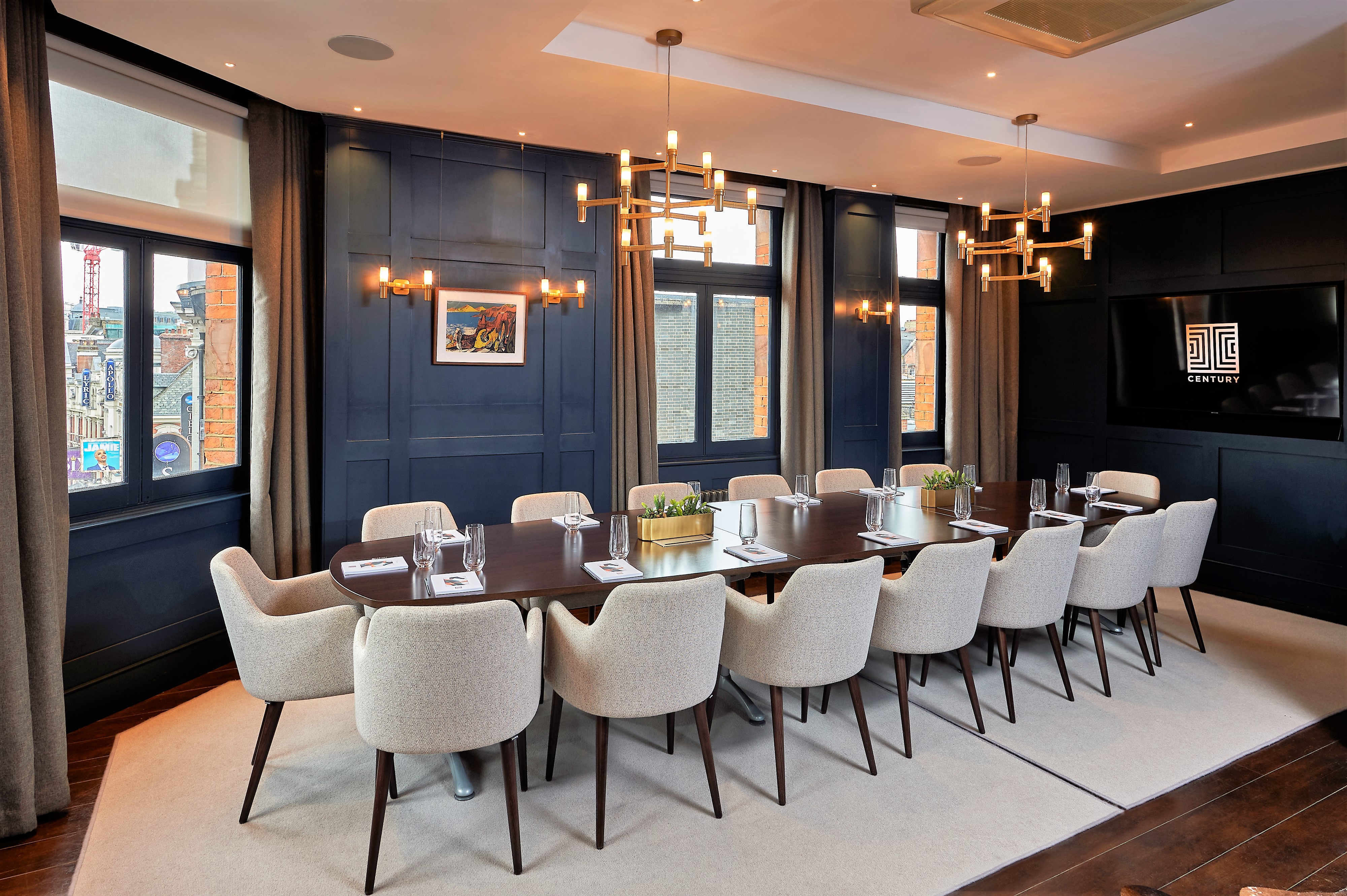 Sophisticated meeting room at The Shaftesbury, ideal for corporate events and discussions.