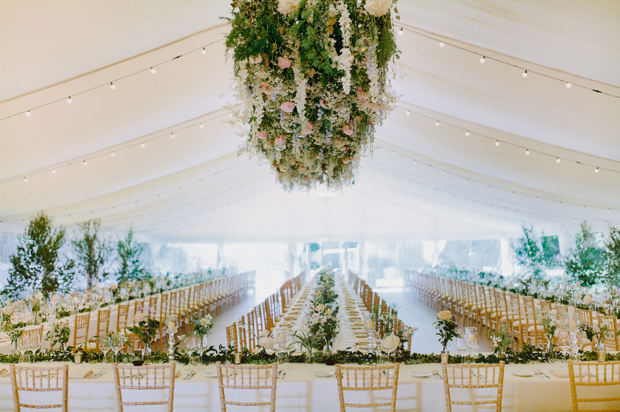 Elegant Garden Pavilion event space with floral decor, perfect for weddings and gatherings.