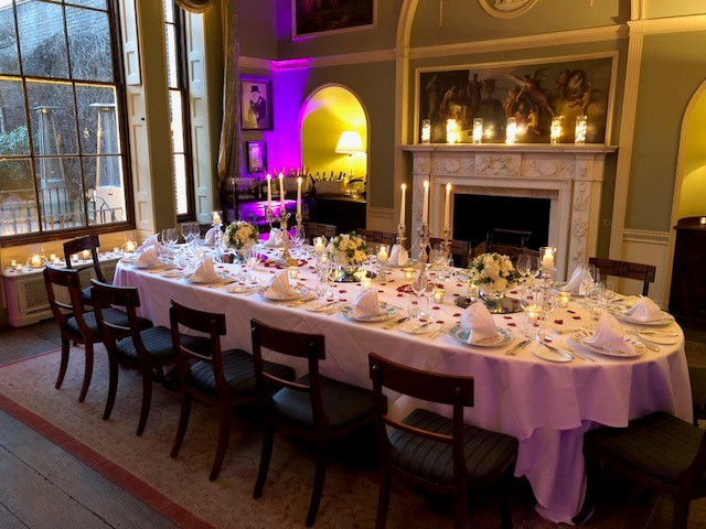 Elegant dining table at The Asylum, perfect for upscale events and intimate gatherings.