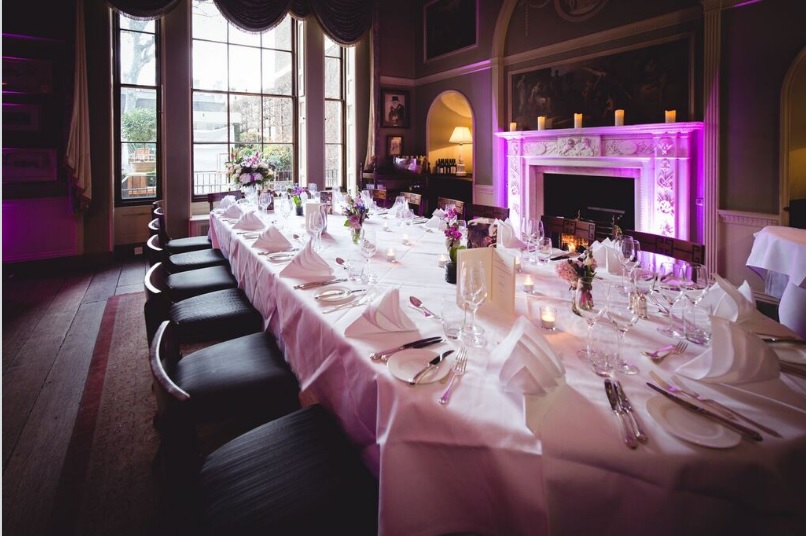 Elegant dining table at The Asylum, perfect for formal events and galas.