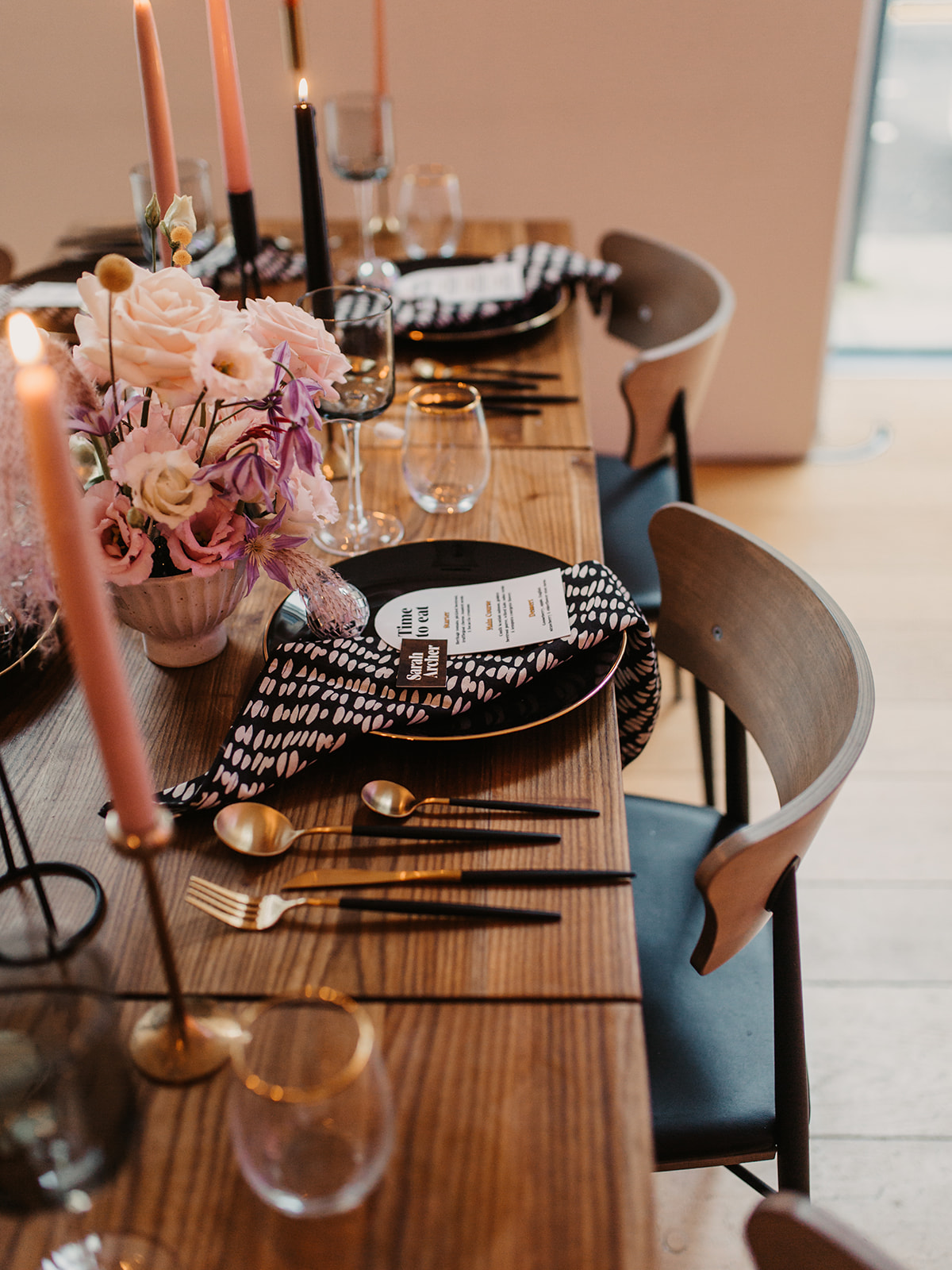 Elegant dining table setup with floral centerpieces for upscale events at The Goldsmiths' Centre.