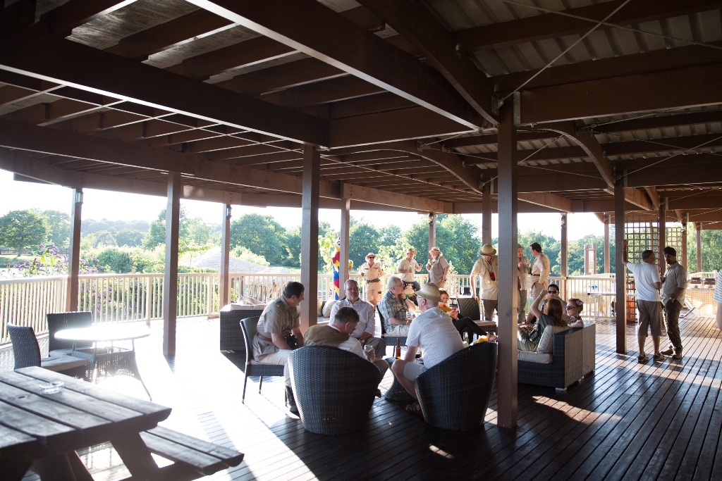 Spacious outdoor venue at Woburn Safari Lodge for networking and team-building events.