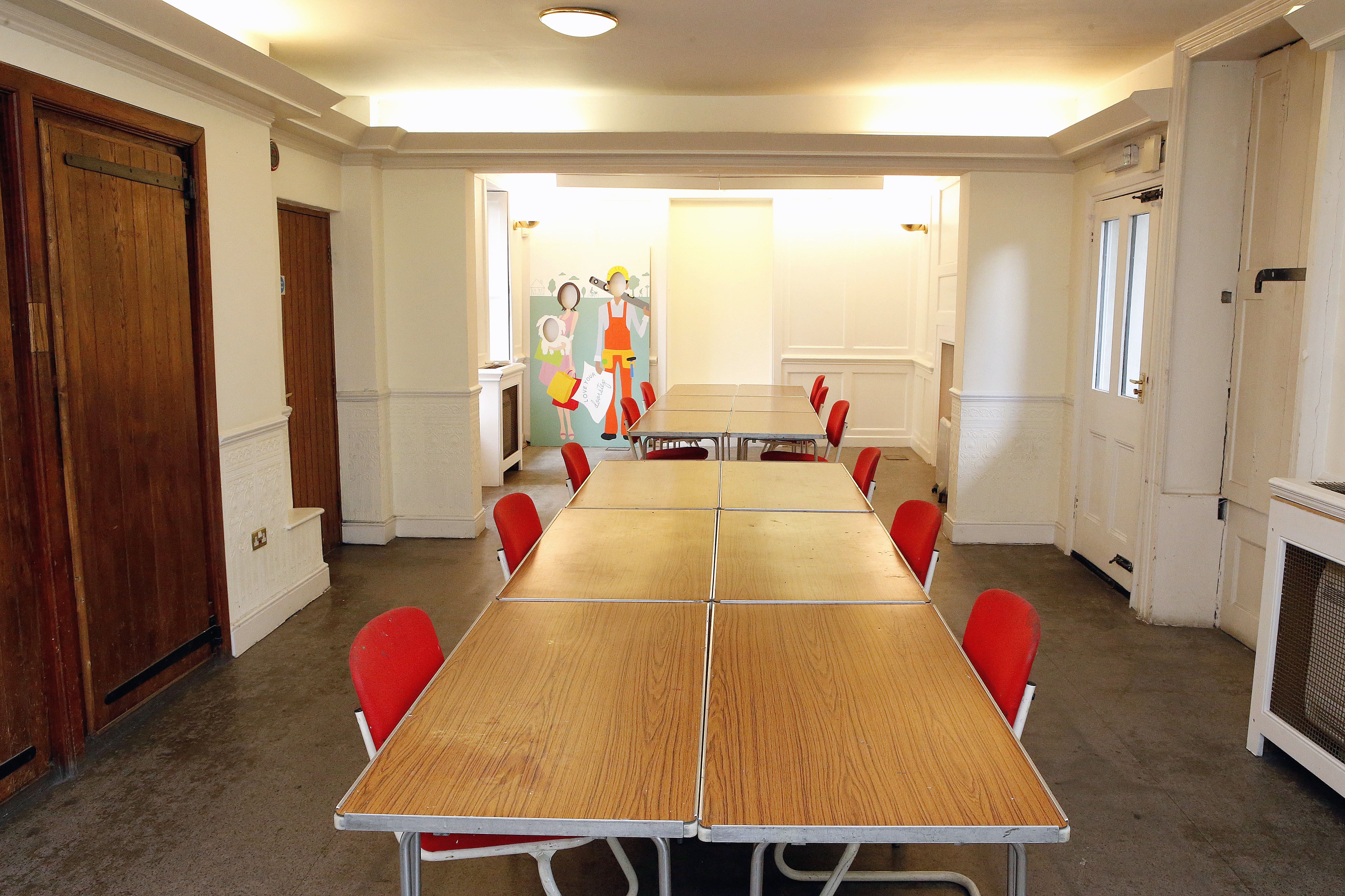 Ground Floor Salisbury Room with U-shaped tables, ideal for workshops and meetings.