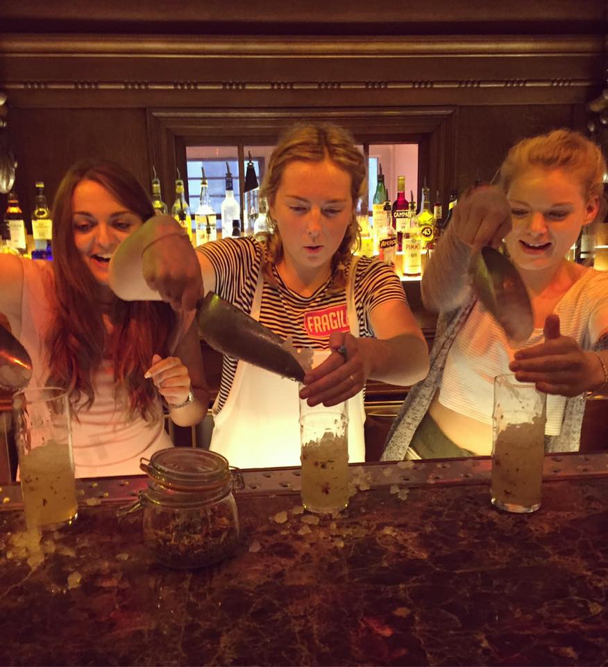 Cocktail-making at The Mezzanine bar, perfect for team-building events and social engagement.