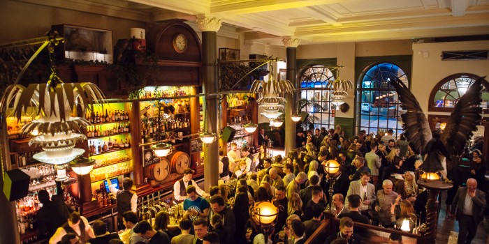 The Mezzanine at The Trading House: vibrant bar scene for networking events and gatherings.