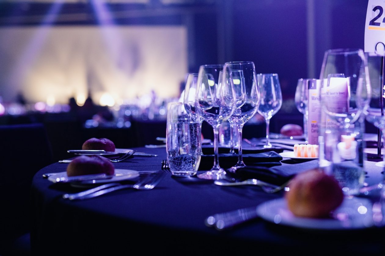 Elegant banquet table at Port of Liverpool Suite, perfect for networking events.