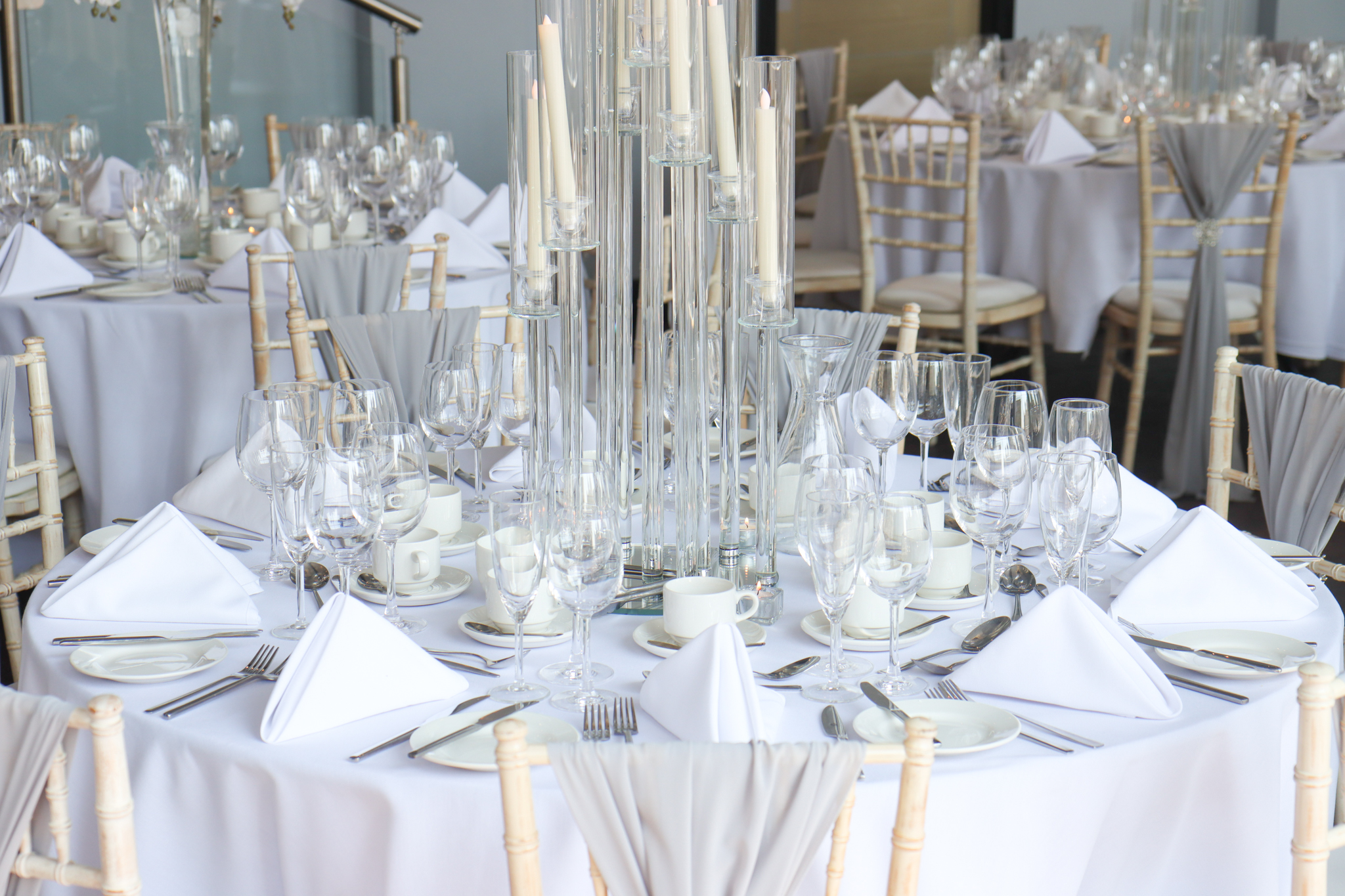 Elegant dining table in Cunard Suite, perfect for weddings and corporate events.