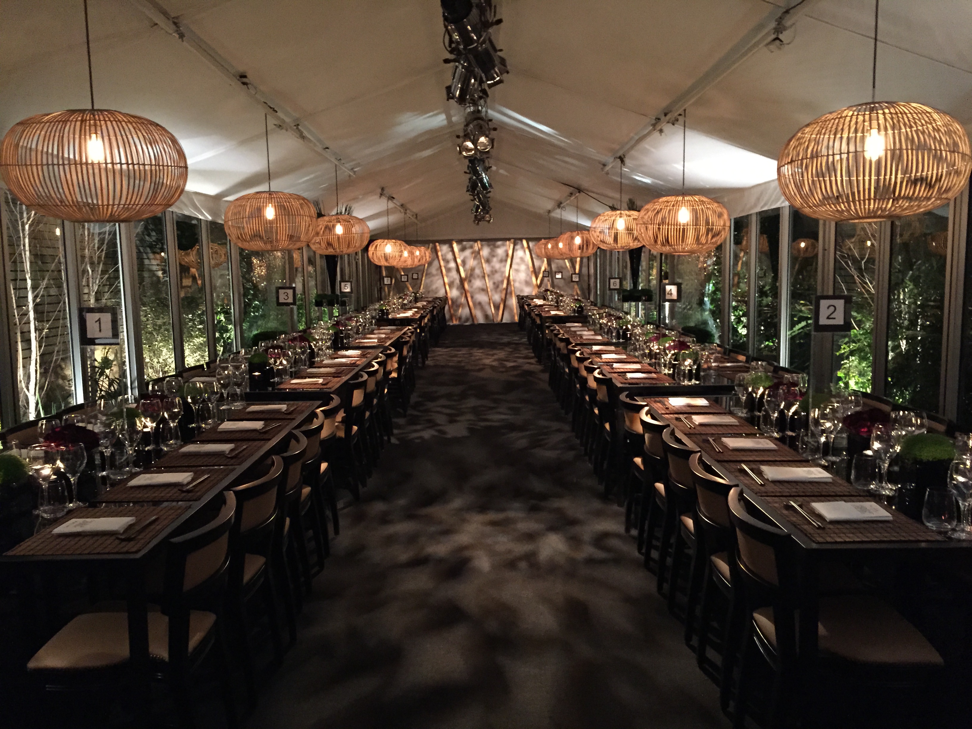 Elegant dinner setup at Greenhaus, warm lighting, ideal for intimate gatherings and corporate events.