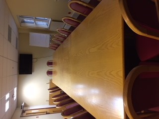Board Room in Bradbury Fields: polished wooden table, ideal for meetings and workshops.