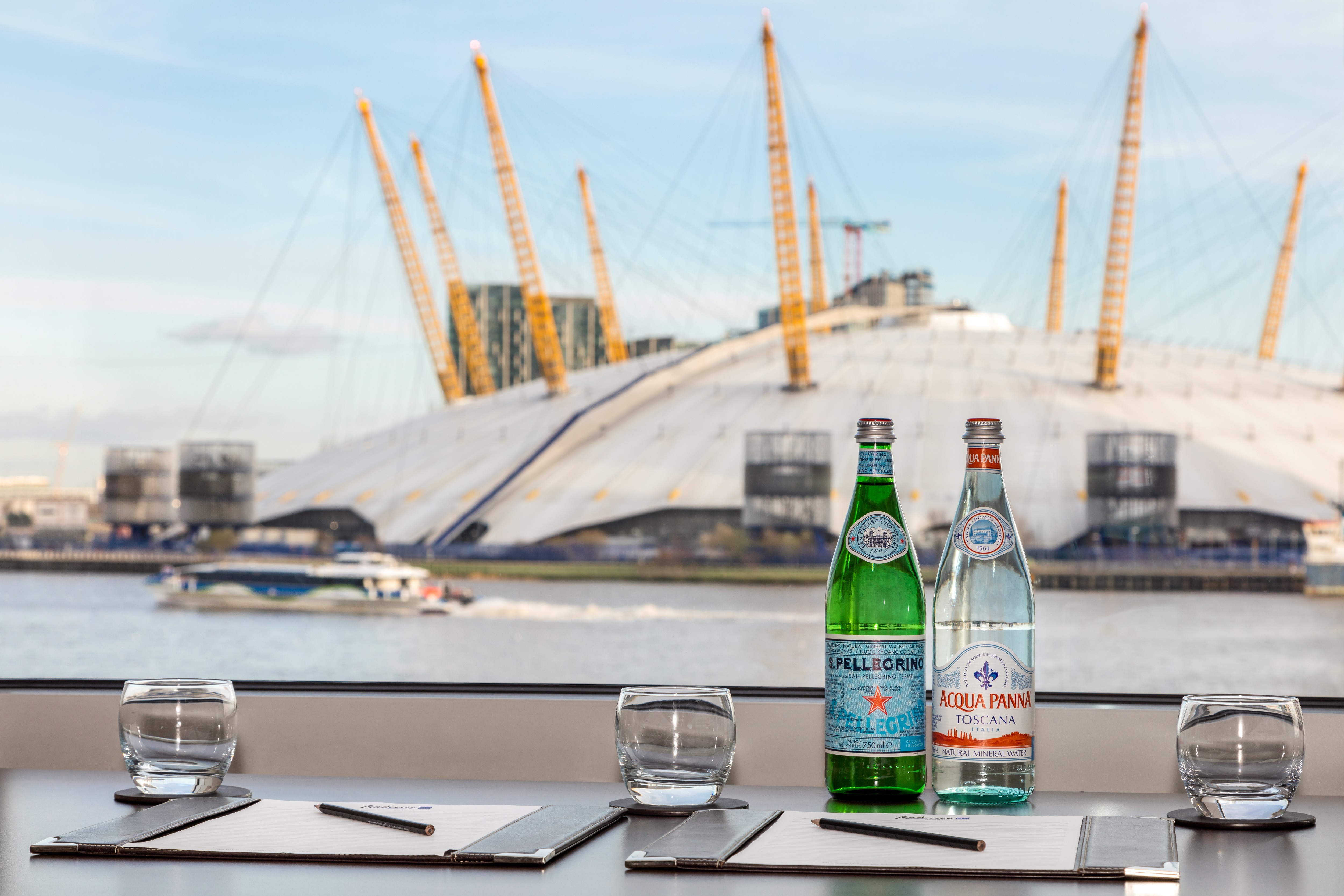 River Room at Radisson Blu, featuring O2 Arena view, perfect for corporate events.