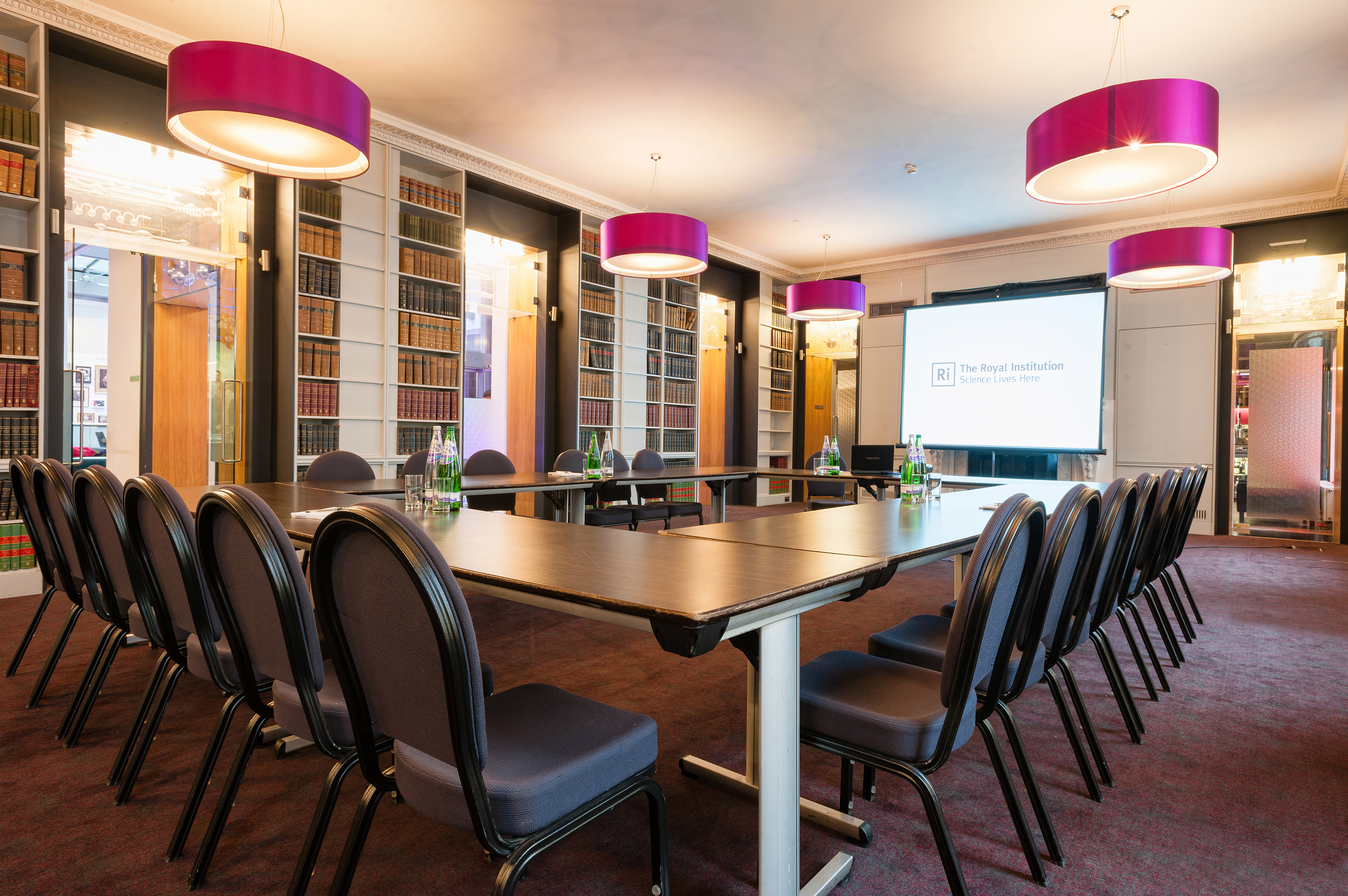 The Conversation Room at Royal Institution, U-shaped seating for meetings and presentations.