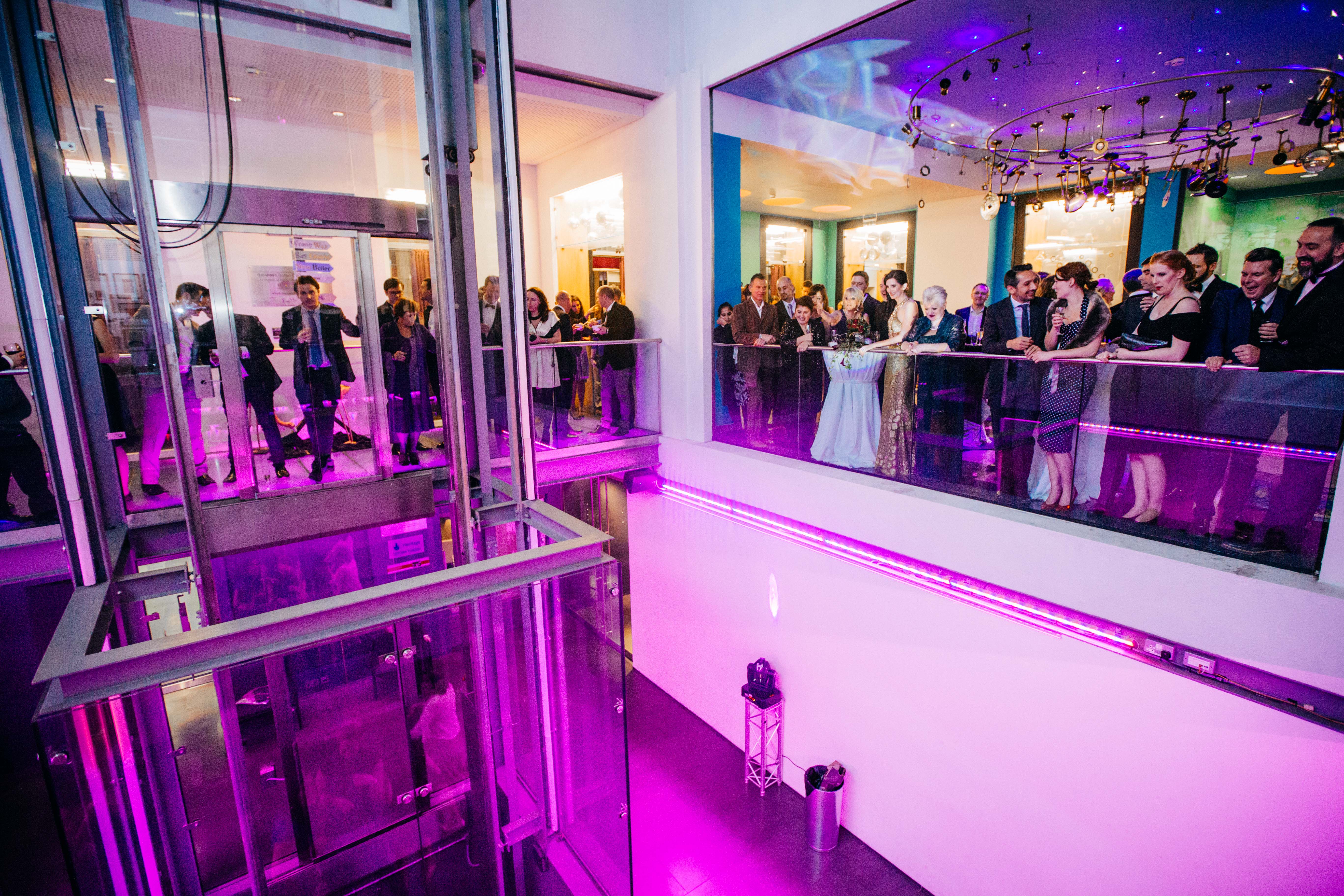 Vibrant Royal Institution event space with modern design, ideal for networking and celebrations.