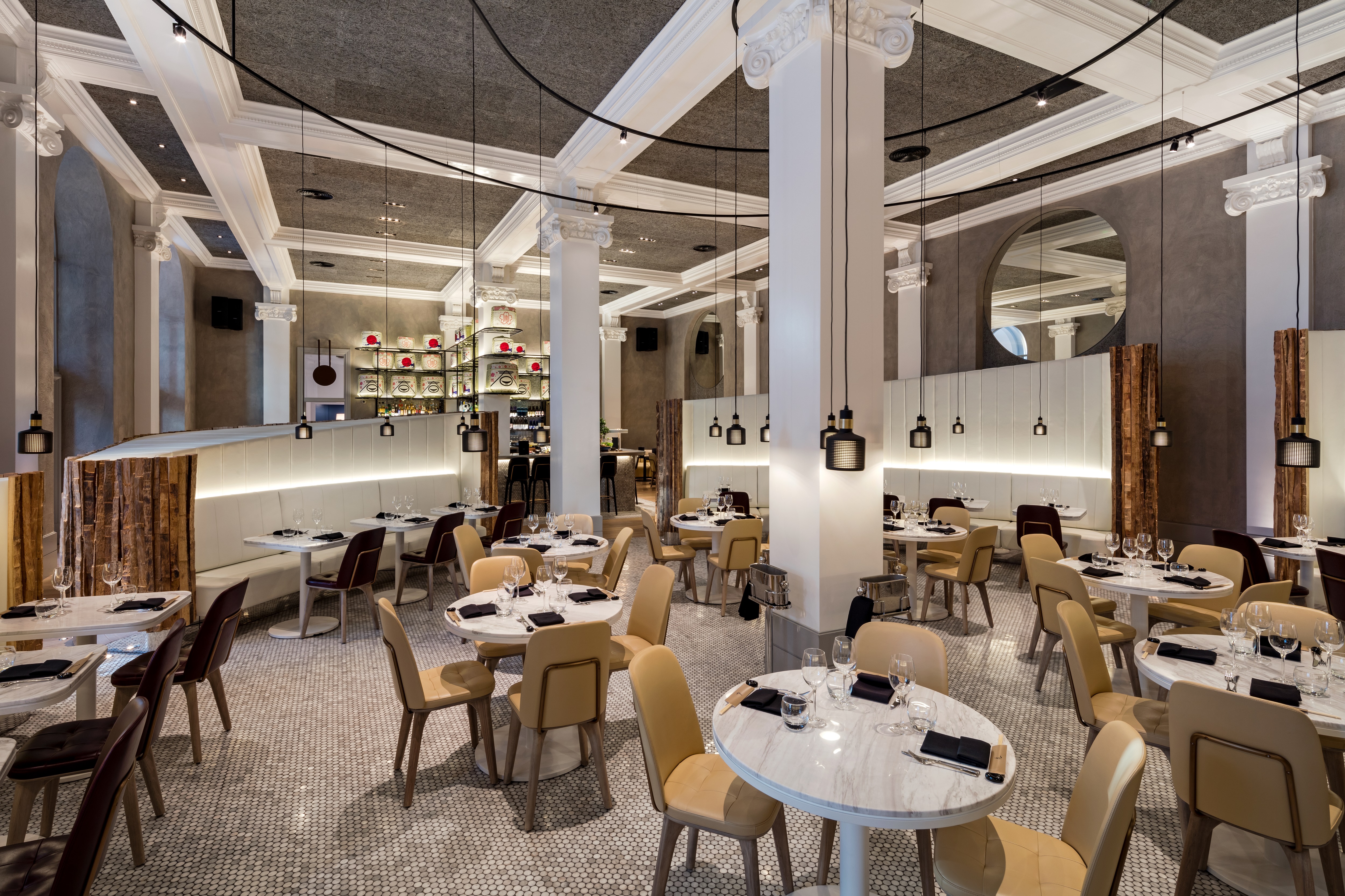 Modern restaurant interior at Edwardian Manchester, perfect for events and meetings.