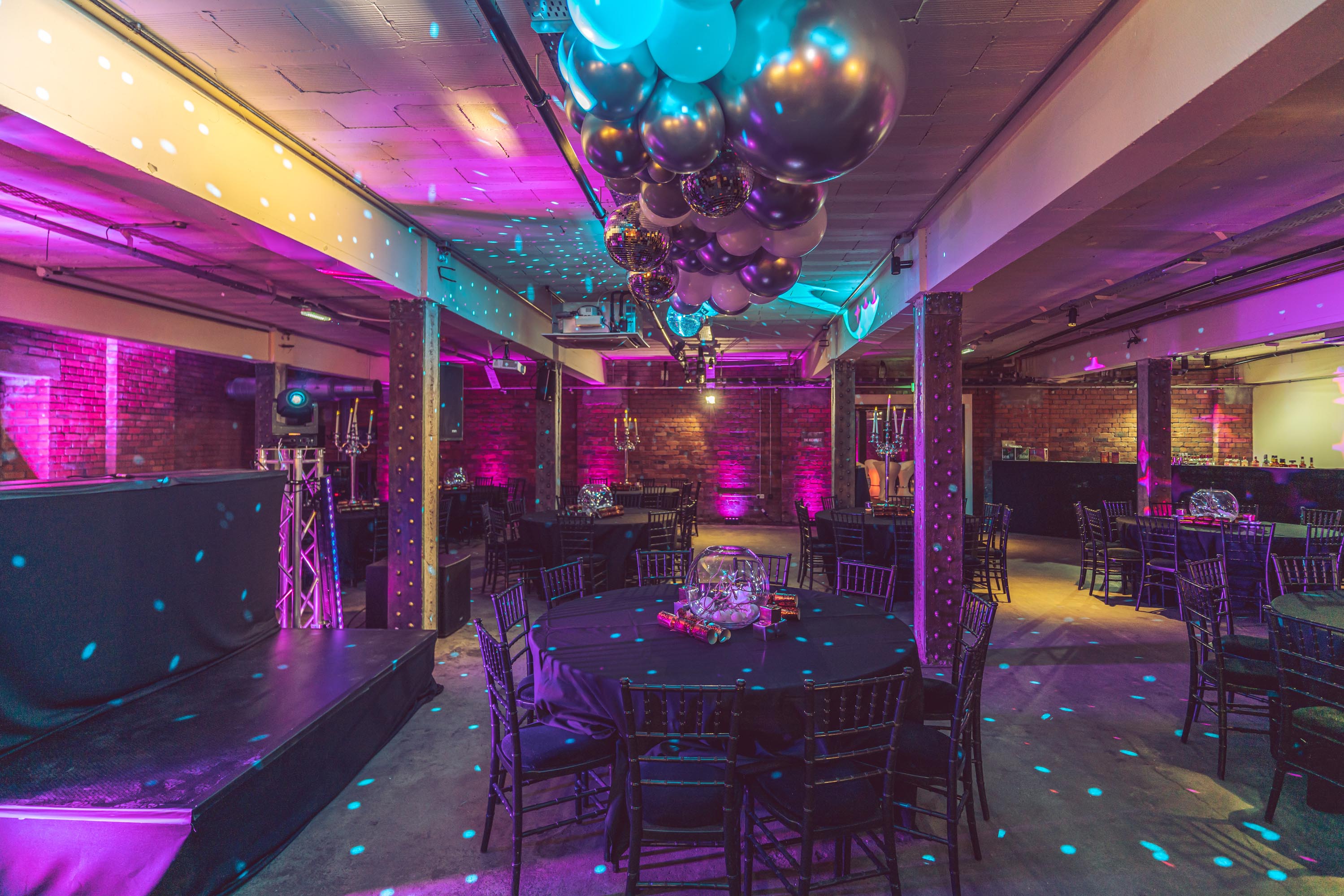 Elegant event space at The Cellars, Victoria Warehouse, perfect for celebrations and corporate events.