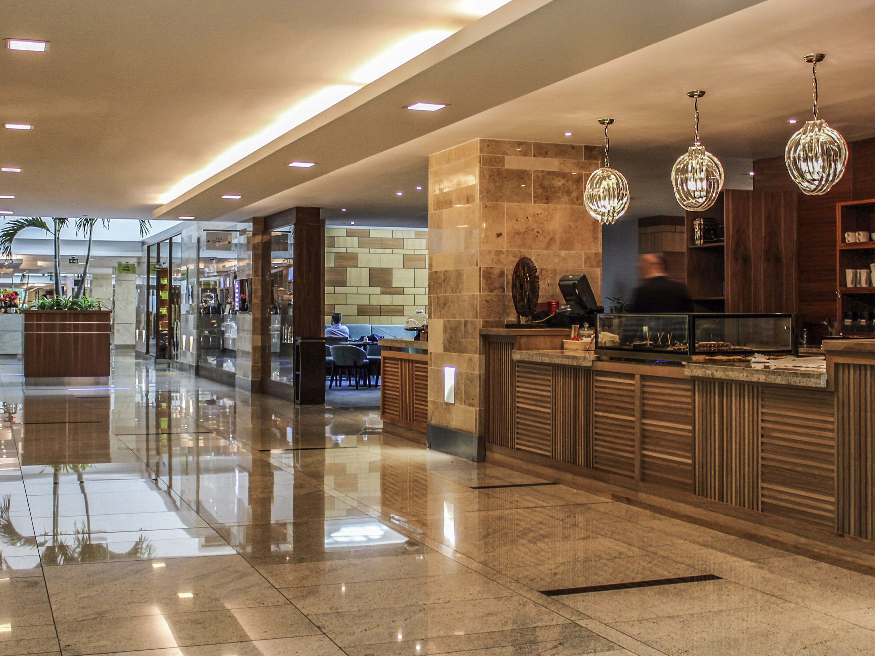 Arora Theatre lobby at Sofitel London Heathrow, modern venue for events and meetings.