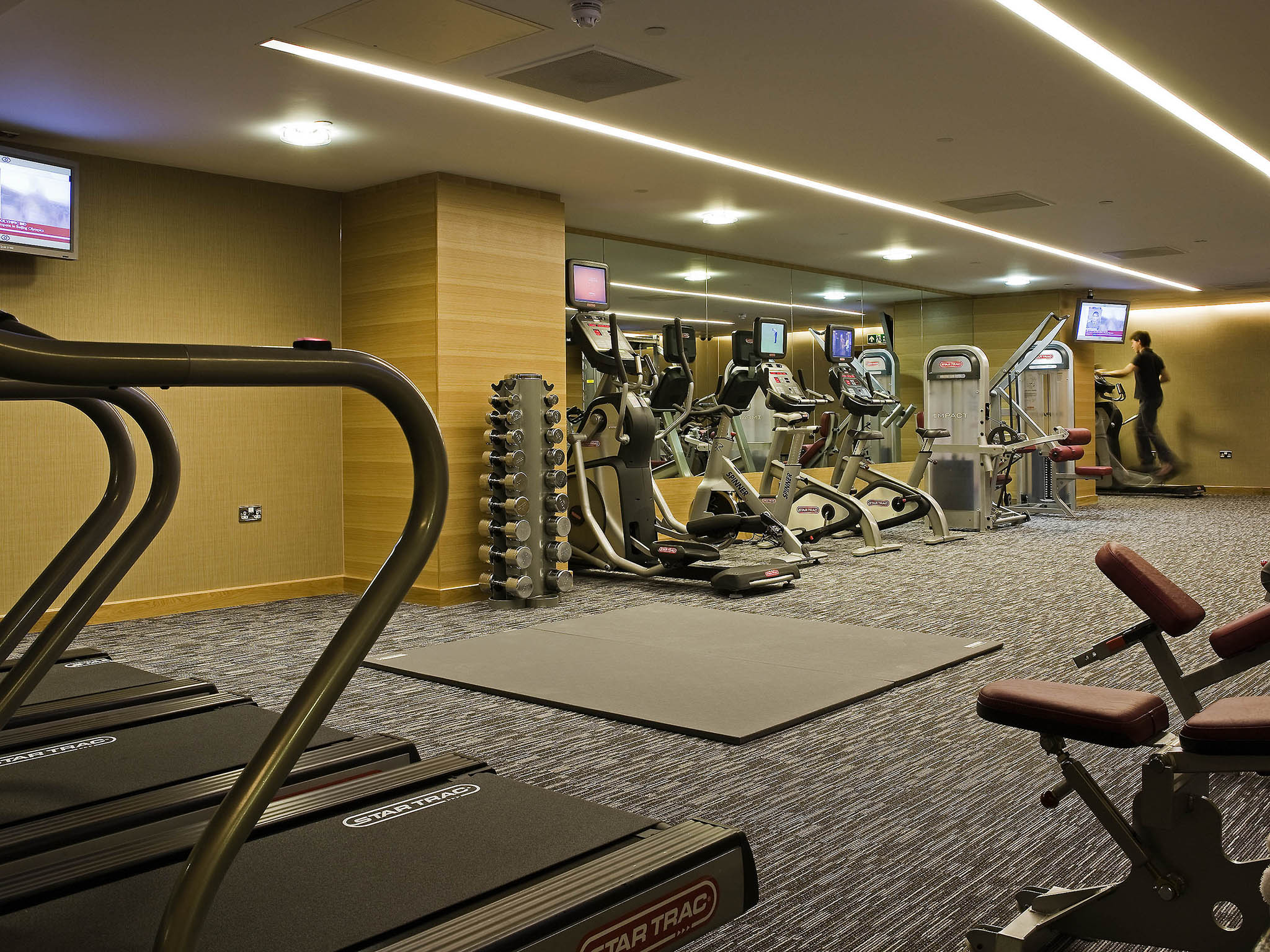 Arora Theatre fitness center at Sofitel London Heathrow, modern equipment for events.