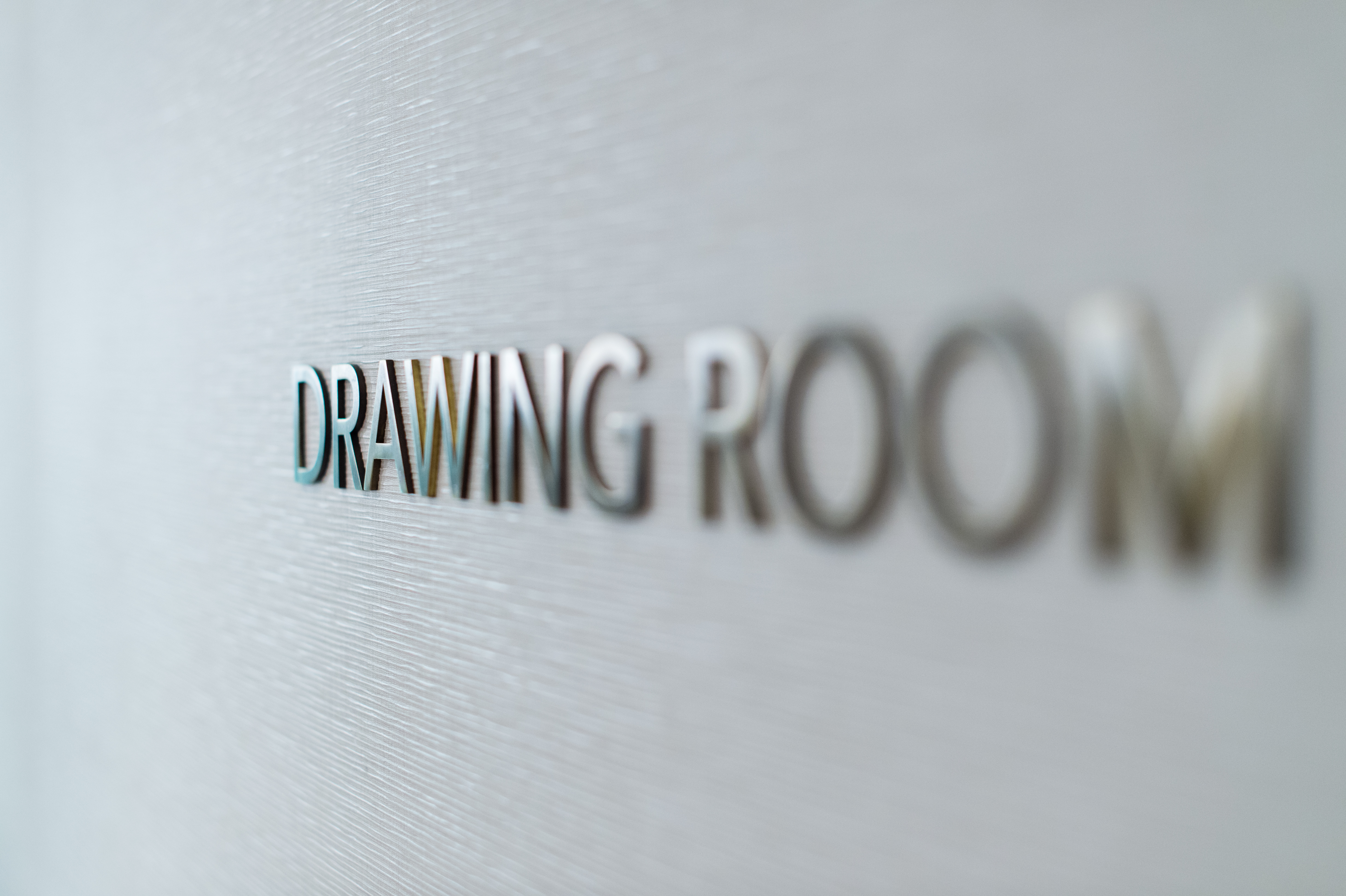 Elegant Drawing Room sign at Vintry and Mercer Hotel for networking events.