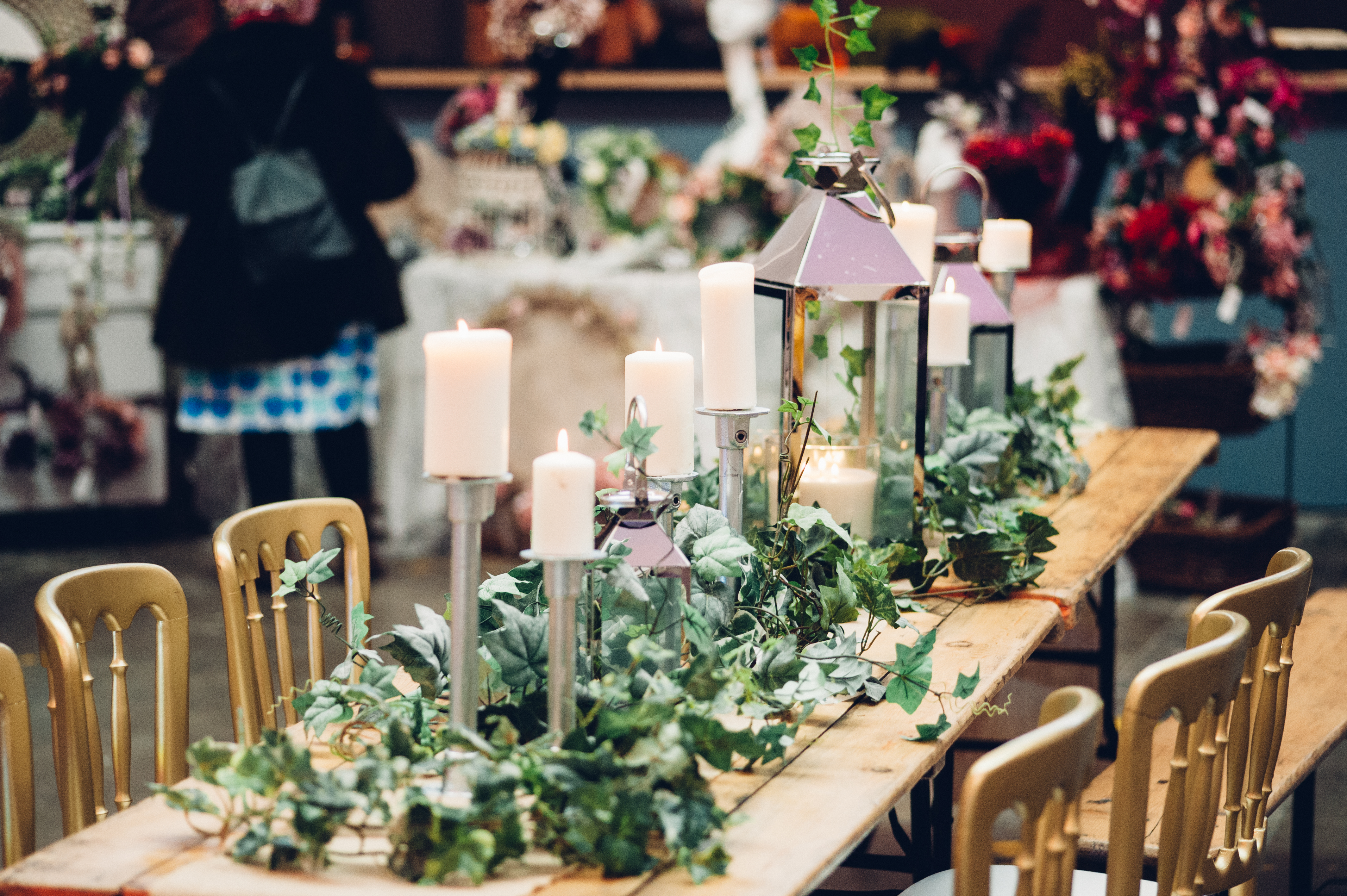 Elegant event hall with lush greenery, perfect for intimate gatherings and special occasions.