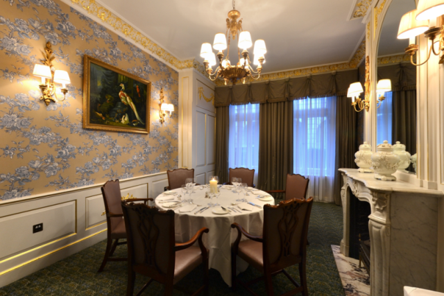 Elegant meeting space in The Pink Room, Stafford London for intimate gatherings and events.