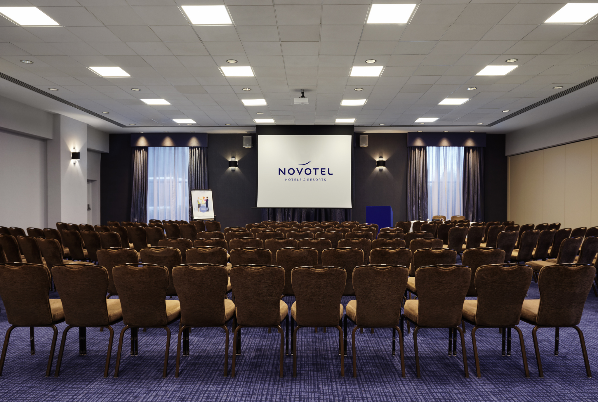 Albury Suite conference room at Novotel London Stansted, bright and professional setup.