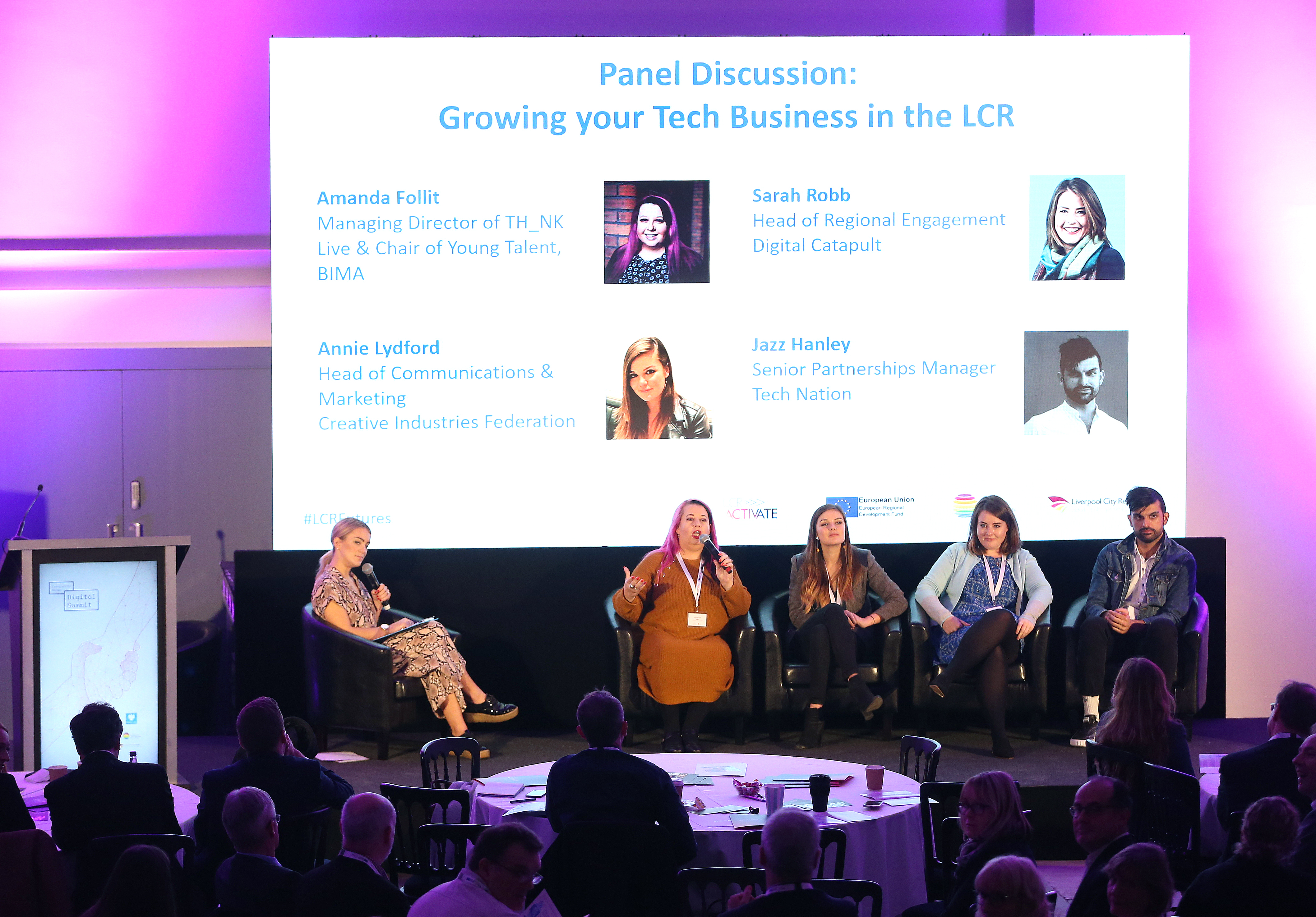 Eclipse Theatre panel discussion on growing tech businesses with industry leaders.