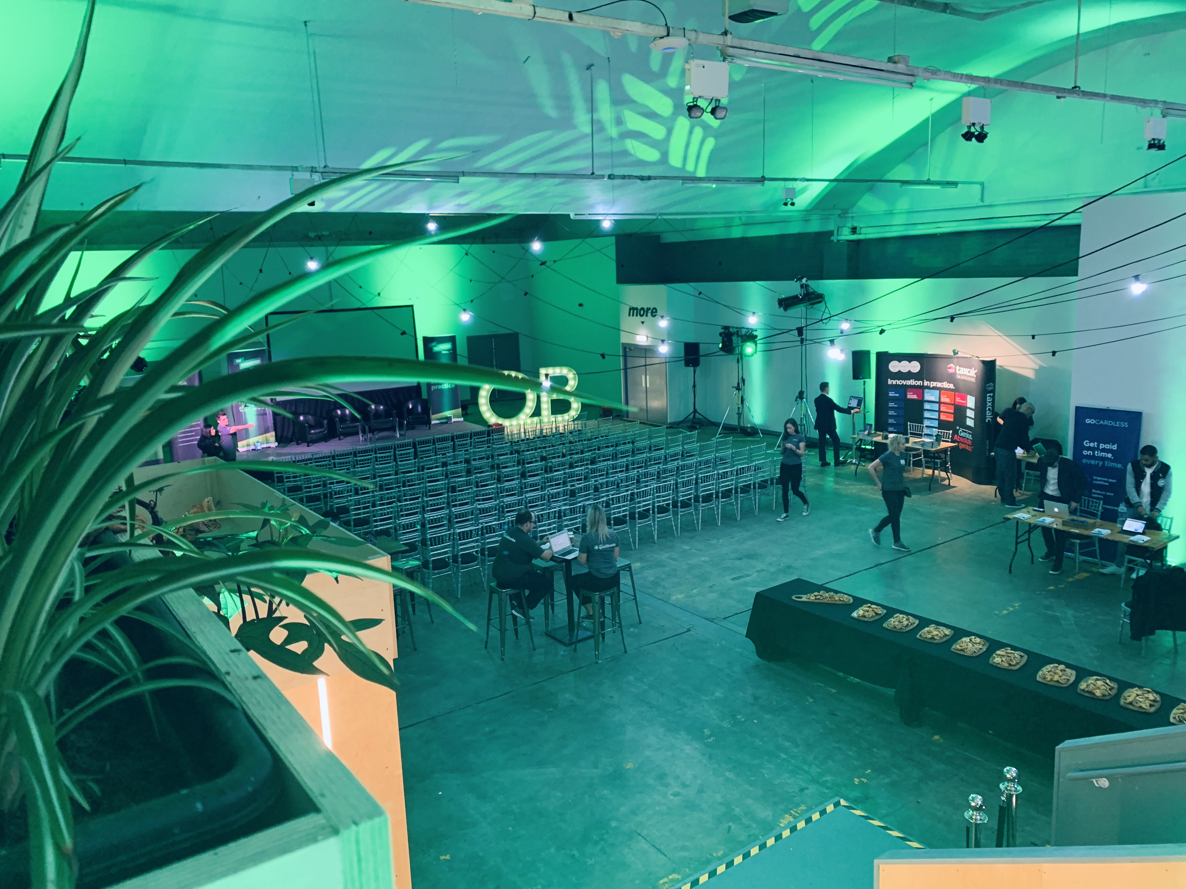 Eclipse Theatre event space with strategic lighting, ideal for gatherings and presentations.