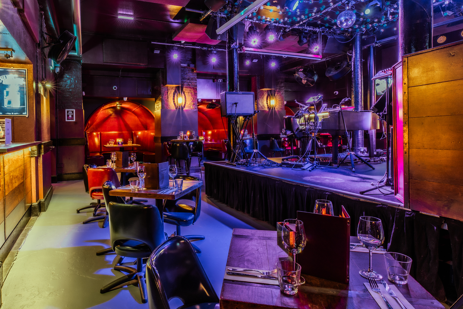 Vibrant event space at The Piano Works Farringdon for live performances and gatherings.
