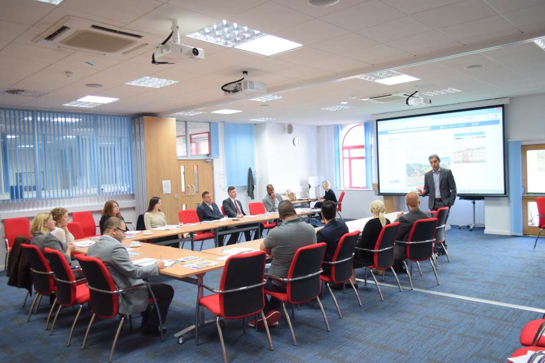 Conference room setup at Humanitarian Academy for Development, ideal for professional gatherings.