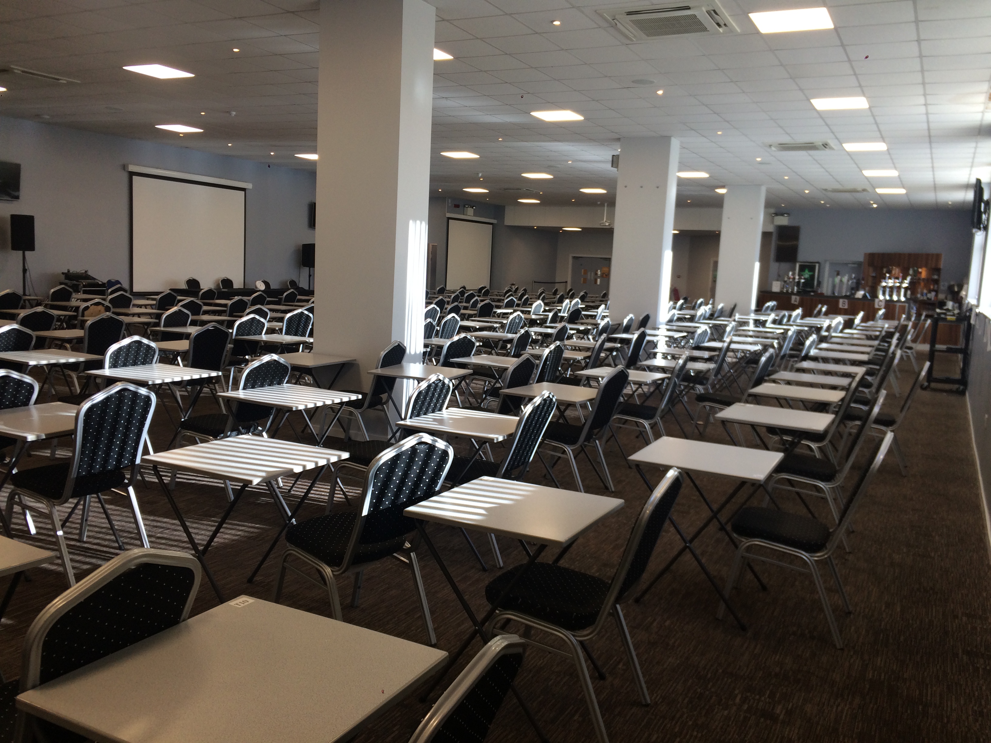 1867 Lounge at Hillsborough Stadium, Sheffield: spacious conference venue with dual screens.