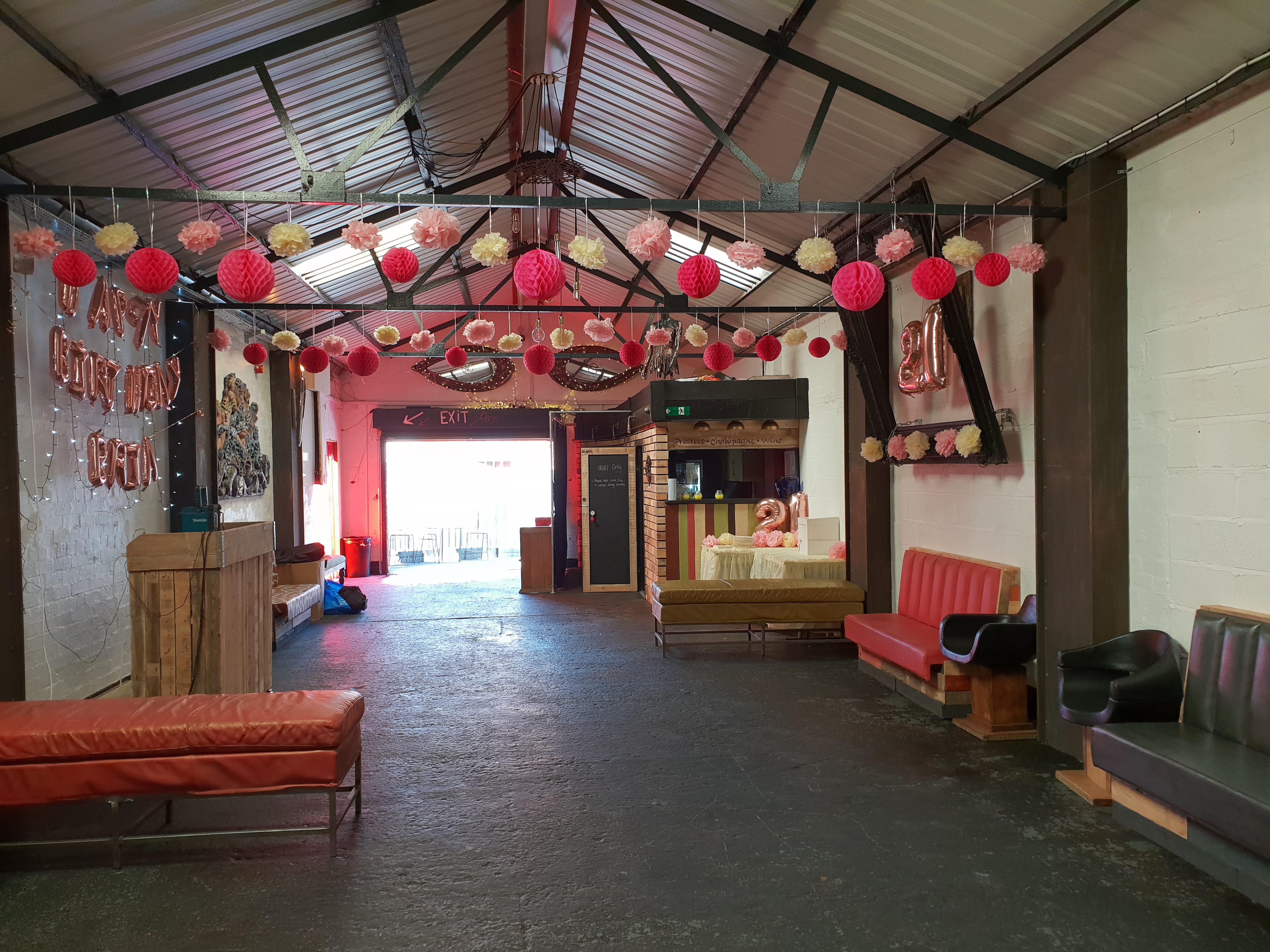 The Engine Room Digbeth: vibrant event space with colorful decor for gatherings and networking.