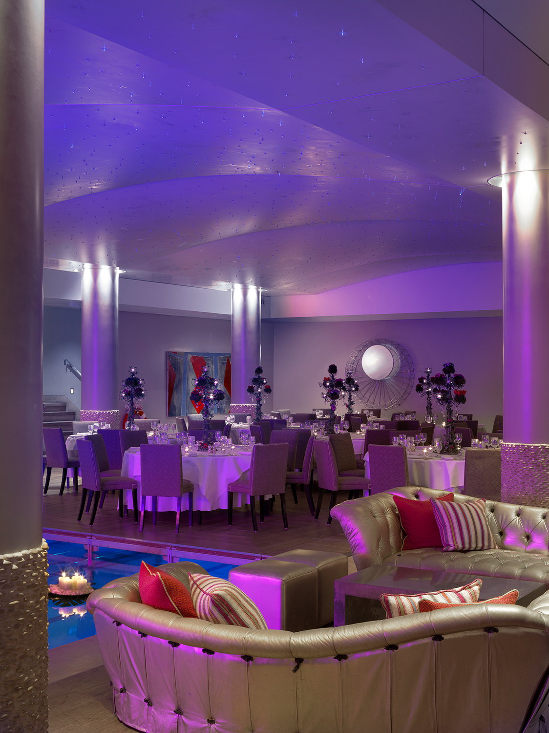 Elegant pool area at Haymarket Hotel, perfect for upscale events and celebrations.