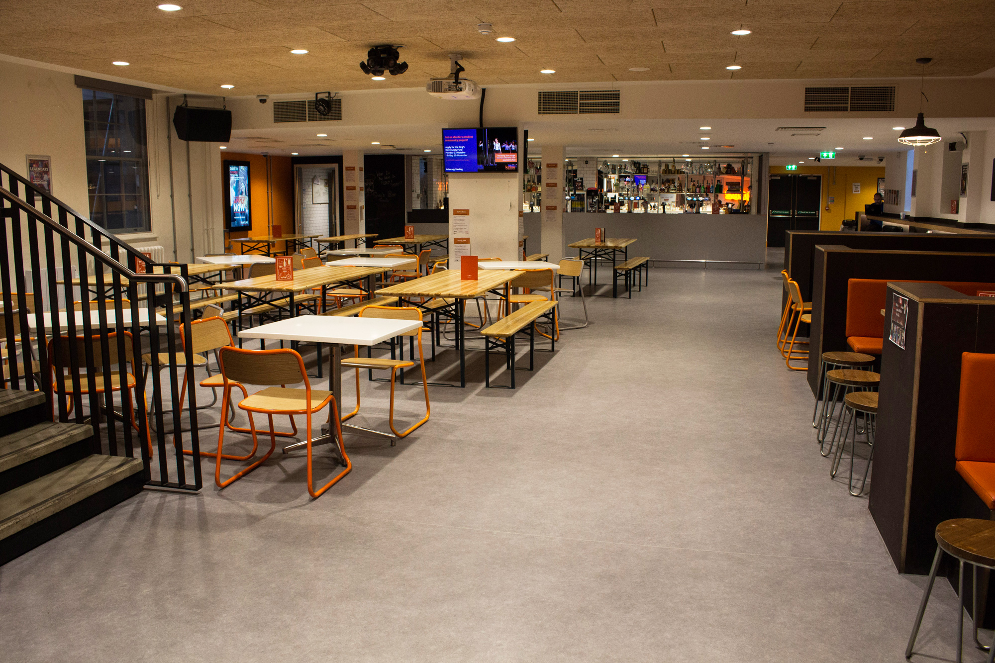 Modern event space at Guy's Bar London, ideal for networking and casual gatherings.