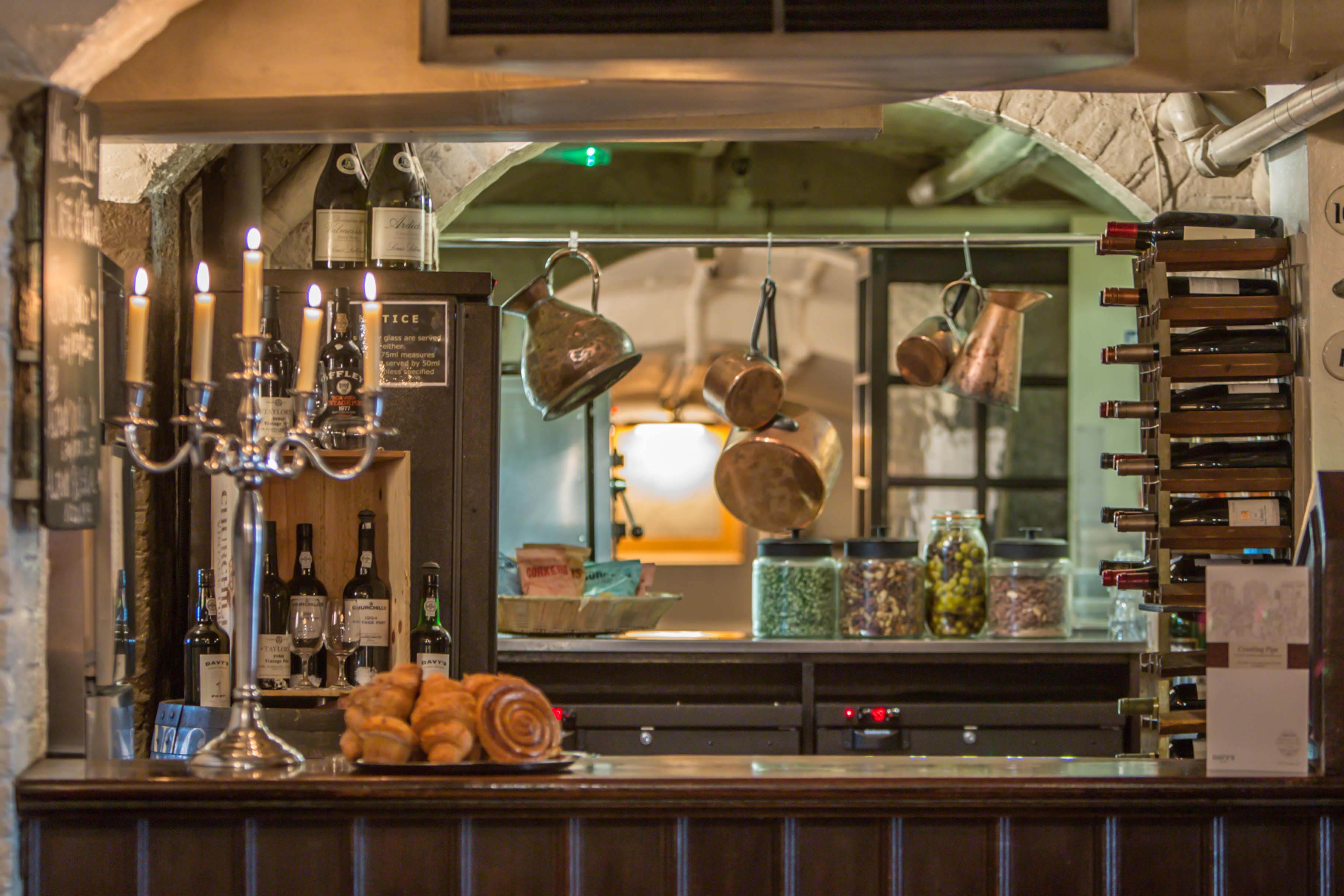 "Charming rustic bar at Apple Vault, Covent Garden for intimate culinary events."