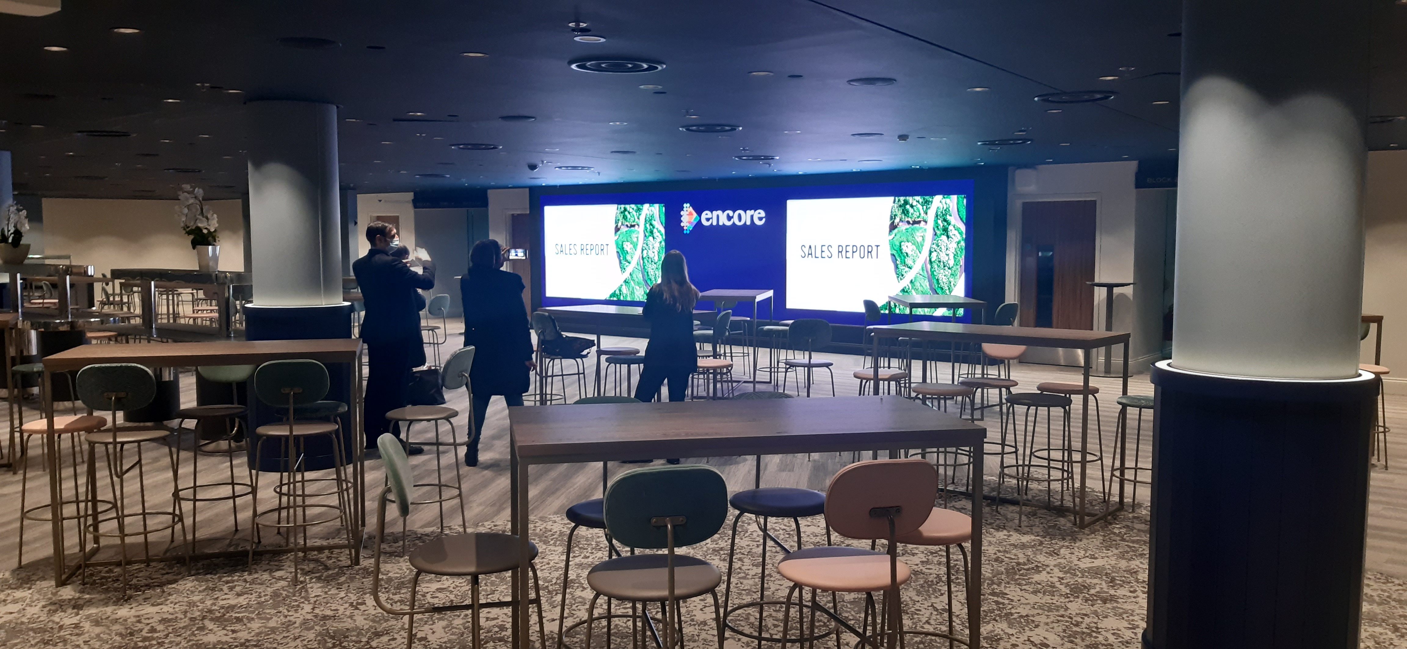 Wembley Suite at Wembley Stadium, modern event space for corporate presentations.