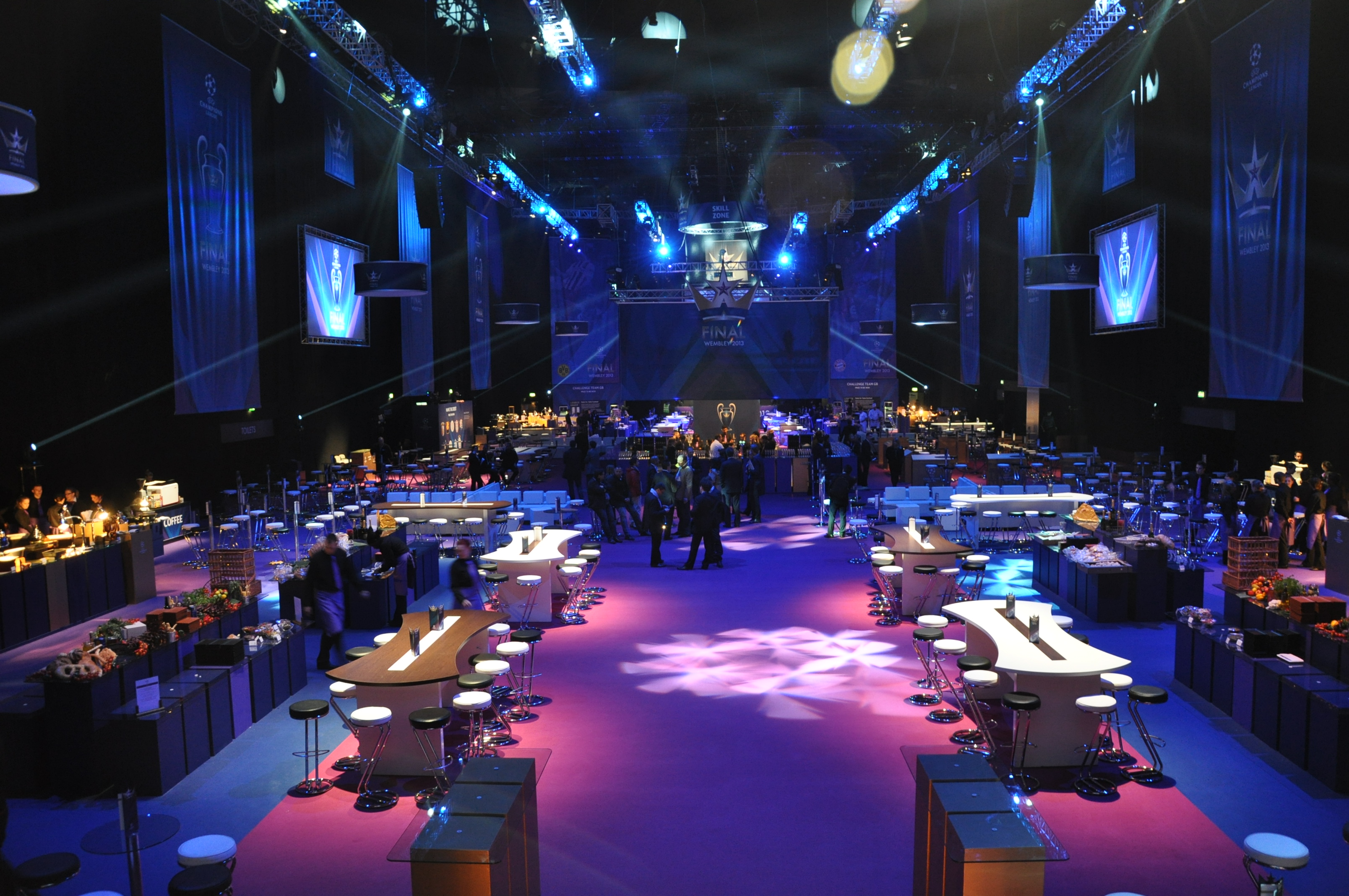 OVO Arena Wembley set for a formal gala event with elegant lighting and spacious layout.