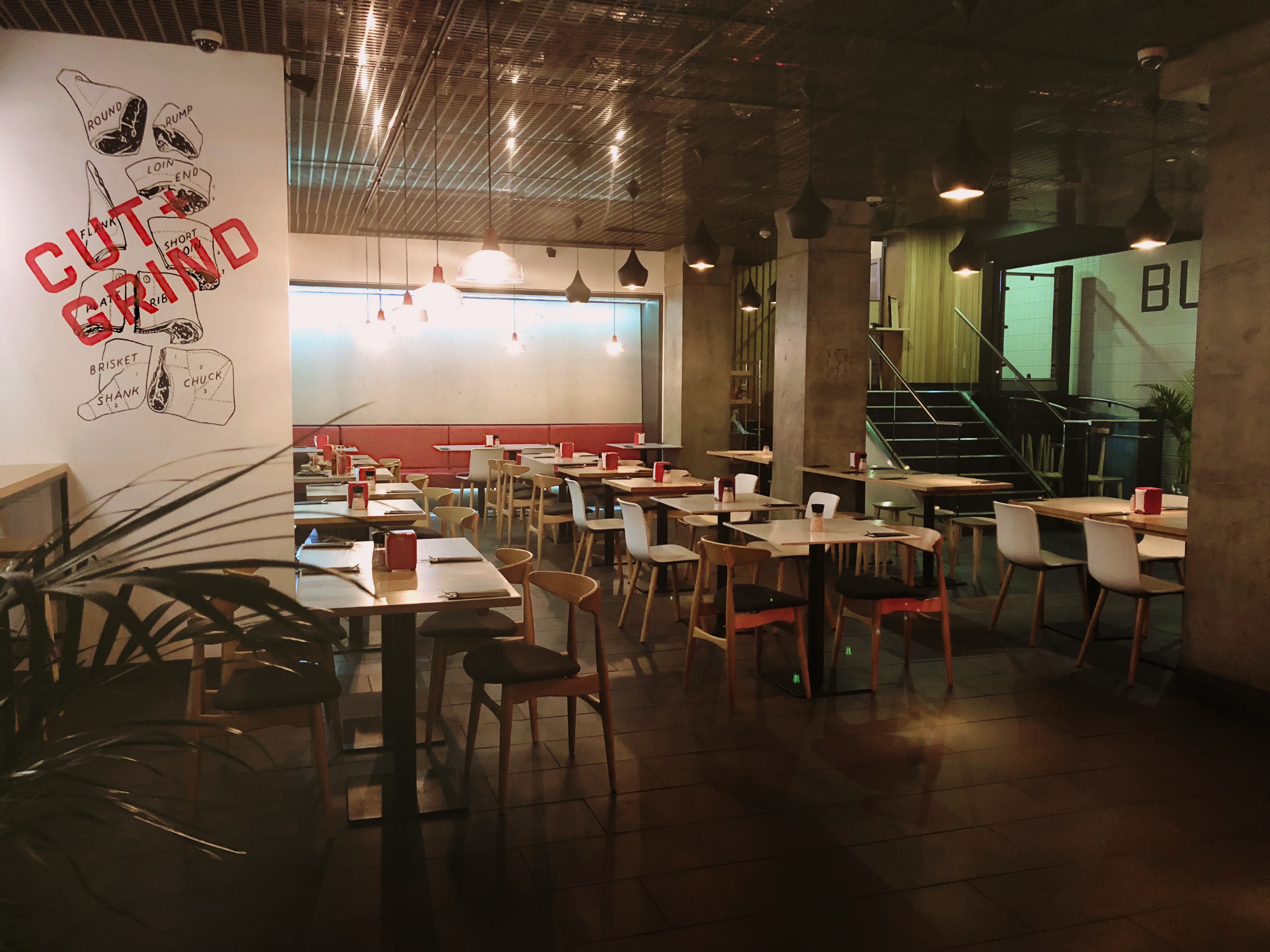 Modern event space with flexible seating for networking and team-building activities.