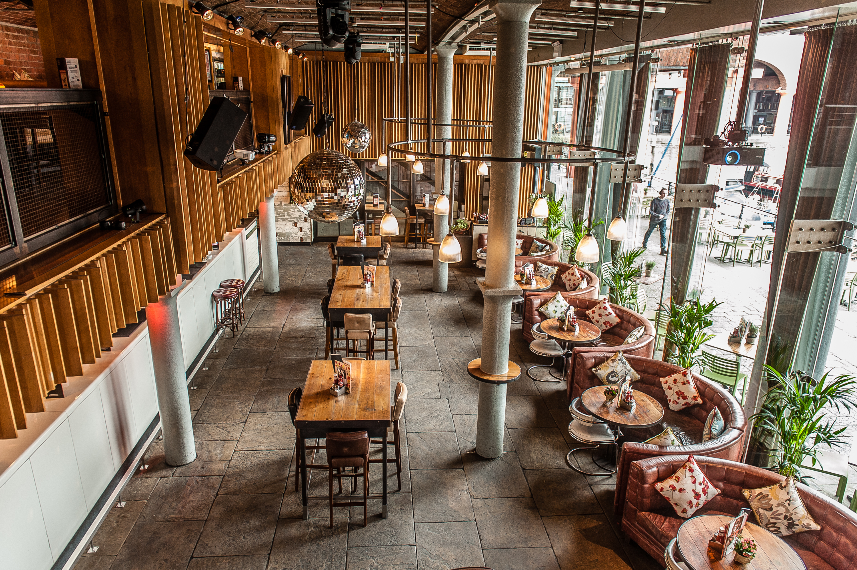 Stylish Dockside venue at Revolution Albert Dock, ideal for events with natural light.