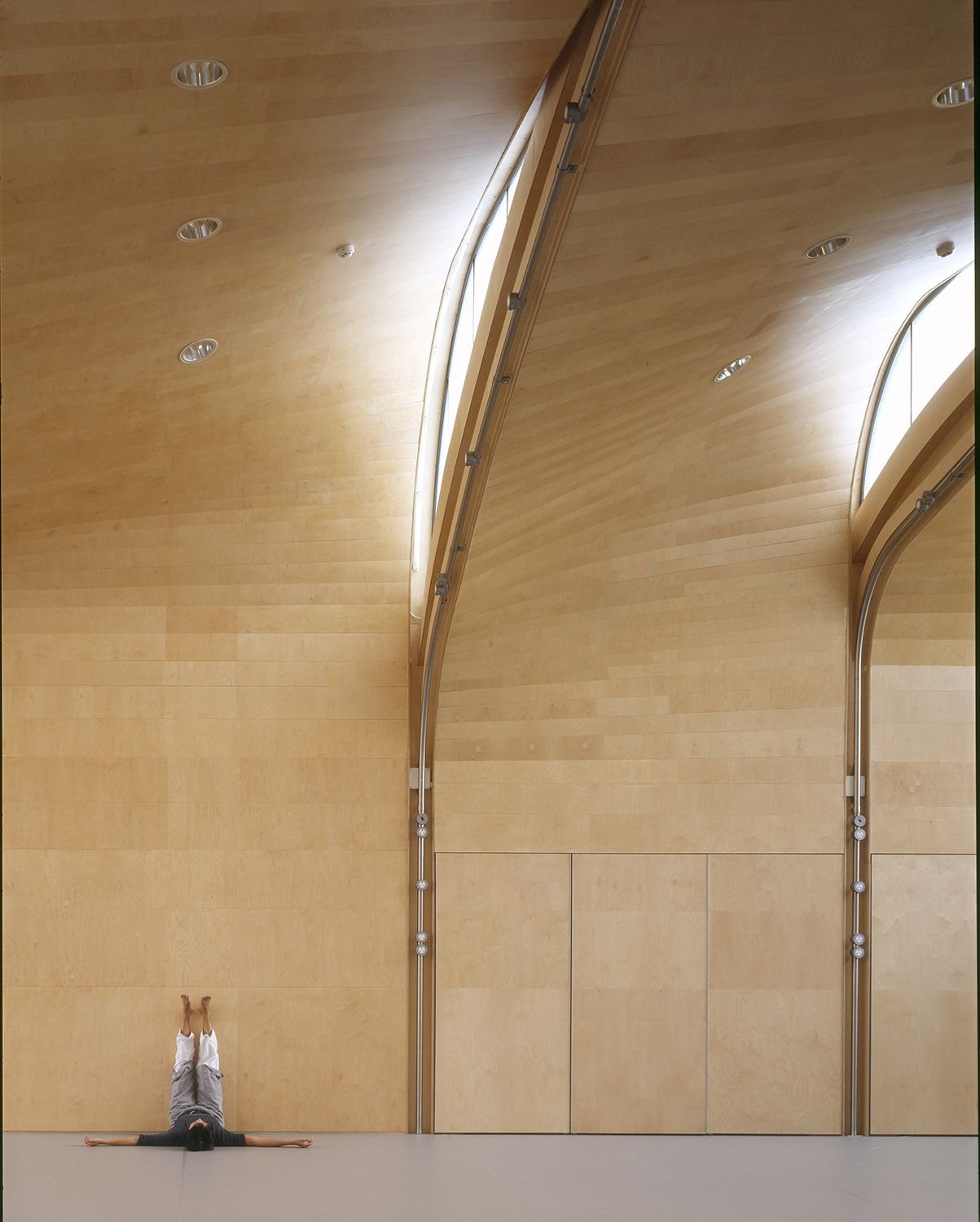 Roof Studio in Siobhan Davies Studios: versatile event space with arched ceiling, ideal for gatherings.