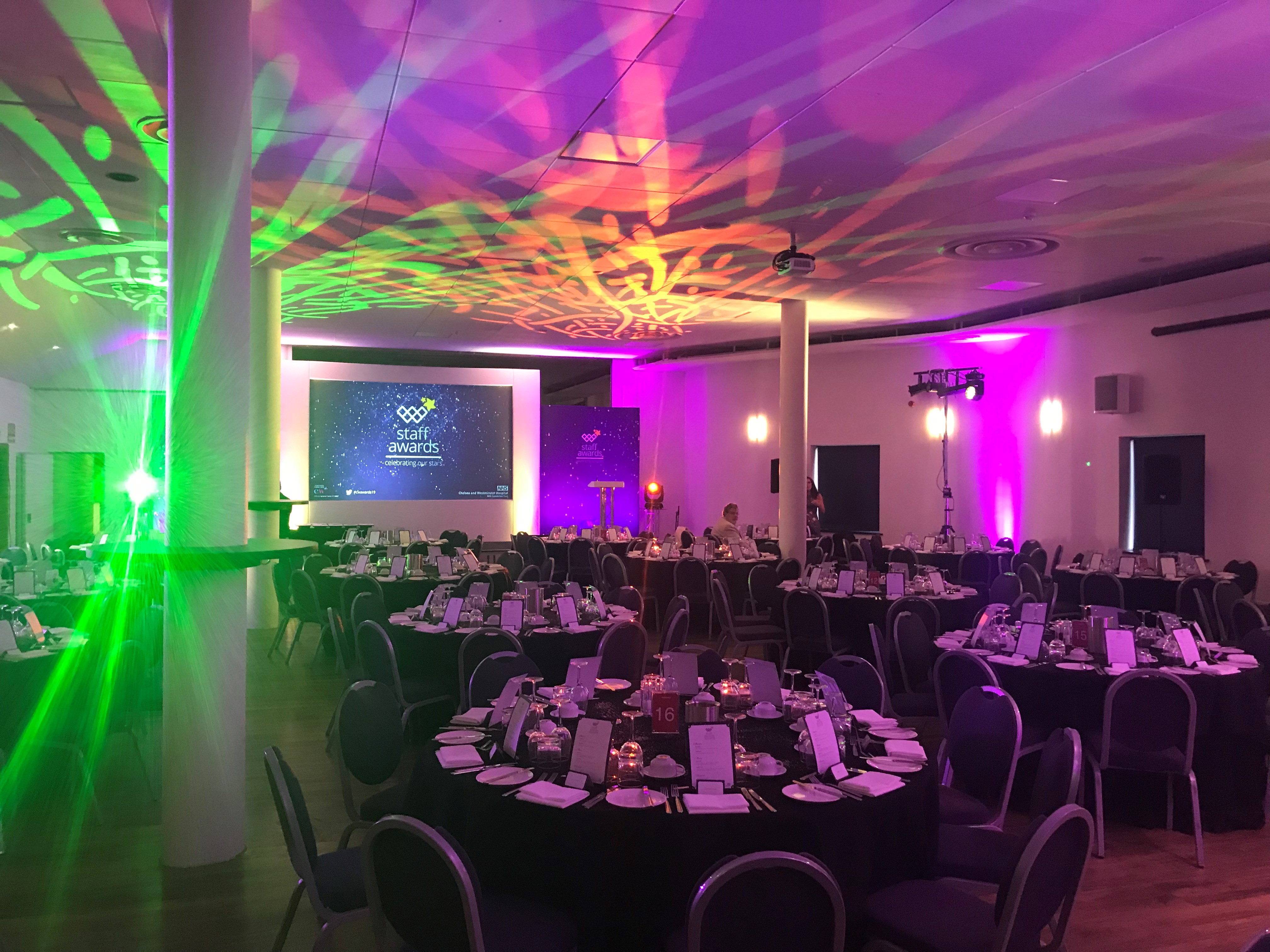 Elegant event space in Twickenham Stoop Stadium, perfect for corporate gatherings and galas.