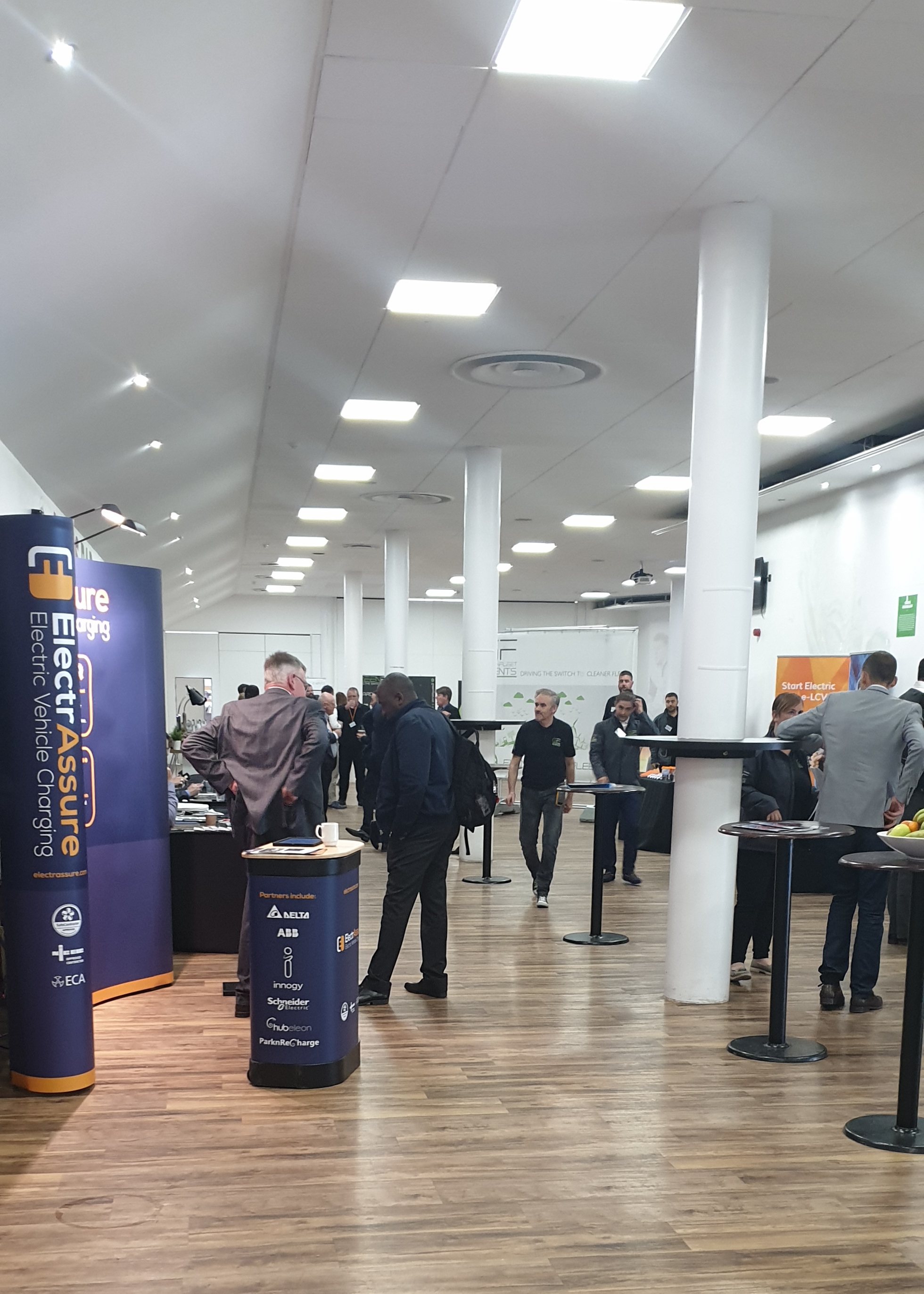 Undercroft at Twickenham Stoop: vibrant EV charging event space for networking.