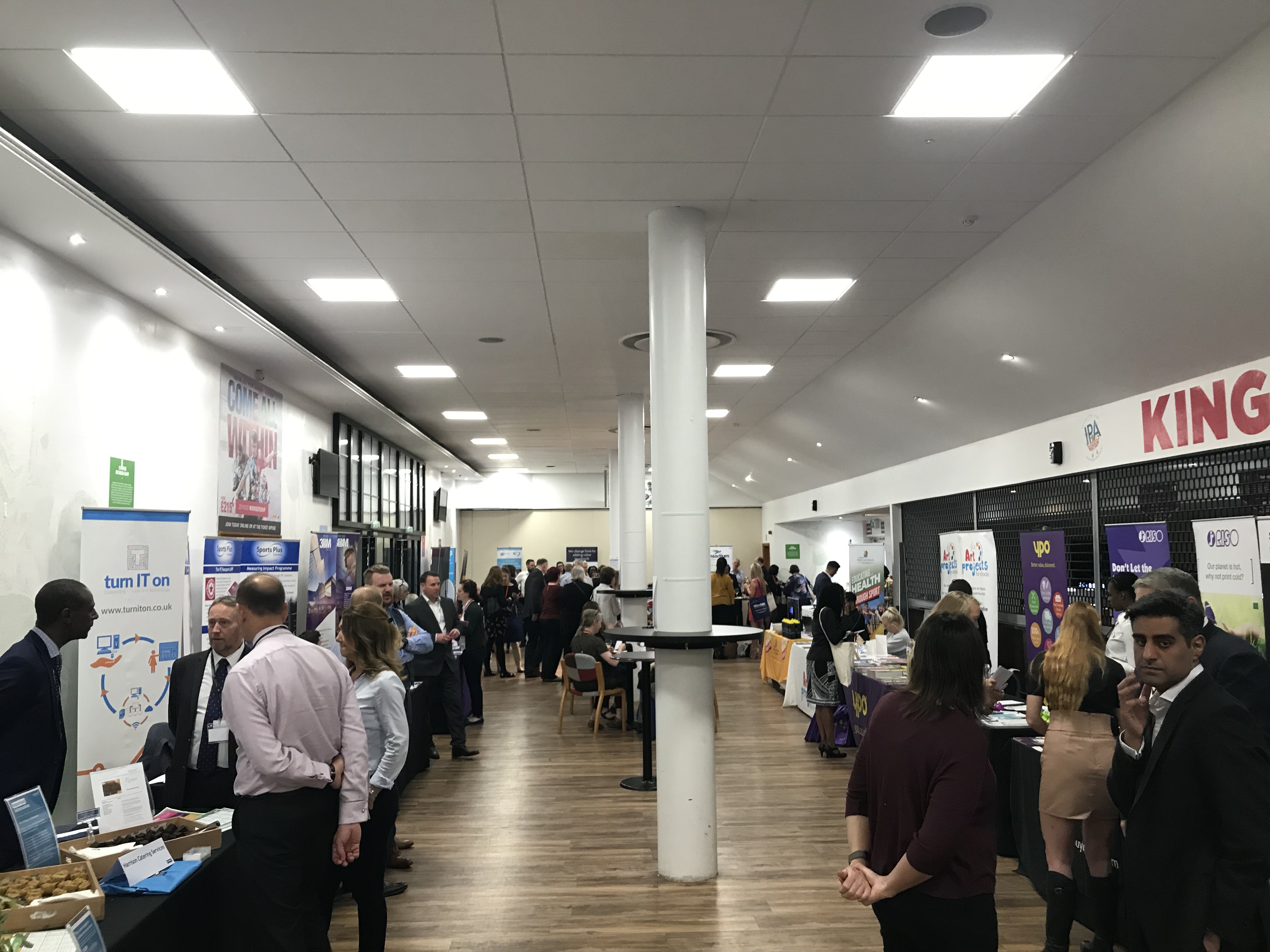 "Undercroft at Twickenham Stoop: bustling exhibition space for networking events."