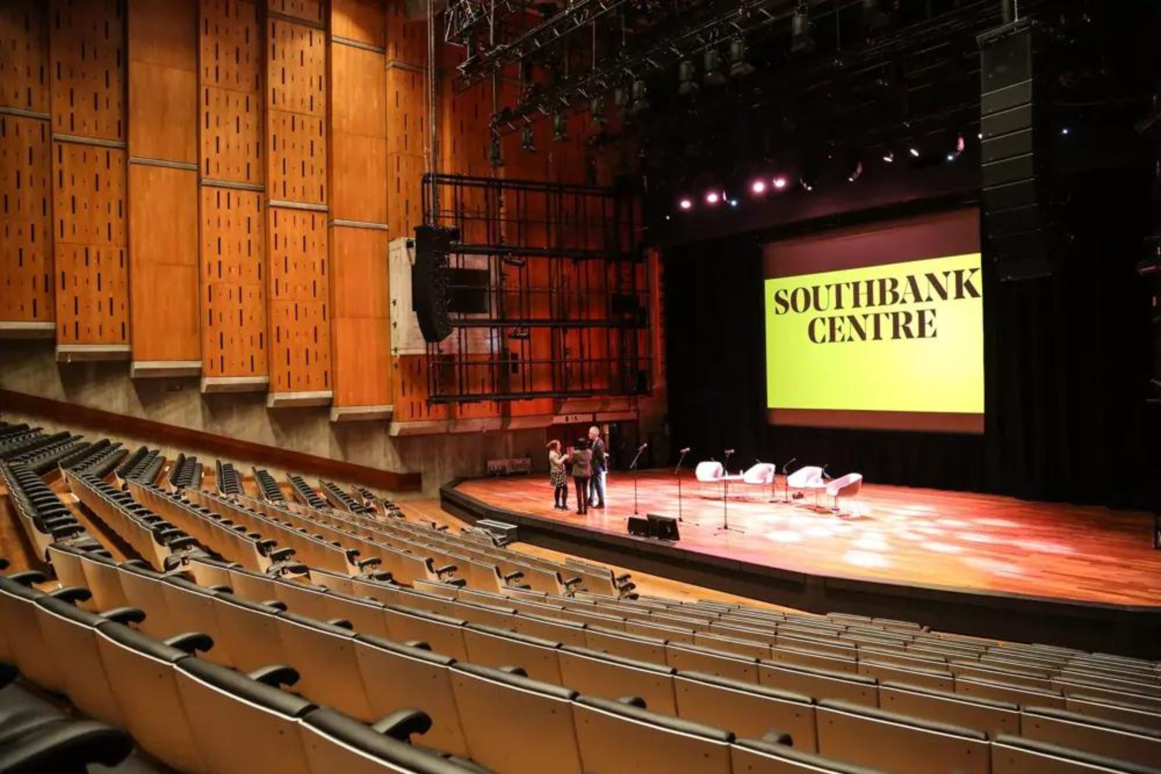 Queen Elizabeth Hall Auditorium, spacious venue for conferences and performances.