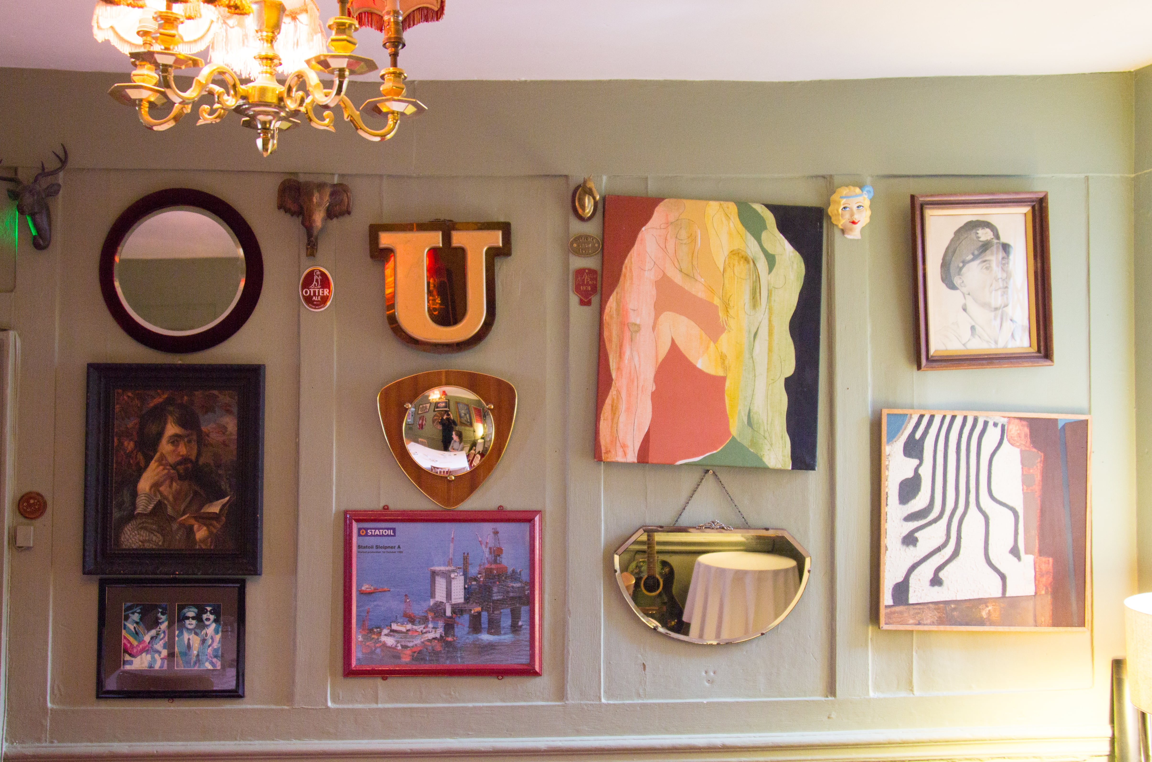 Channing Williams Room at The Union Club with eclectic wall art for events.