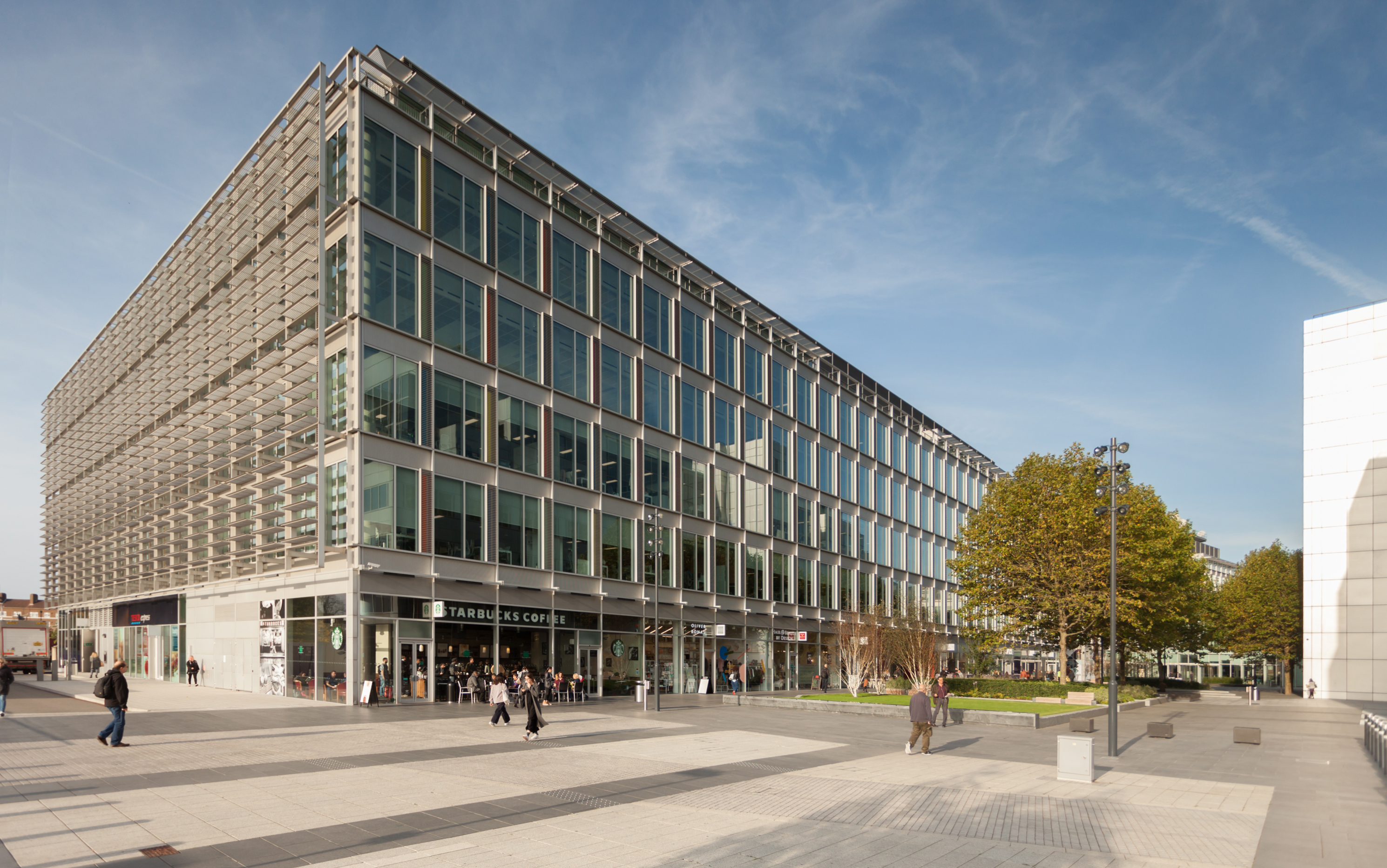 Modern glass-fronted auditorium for corporate events and meetings in Huckletree West.